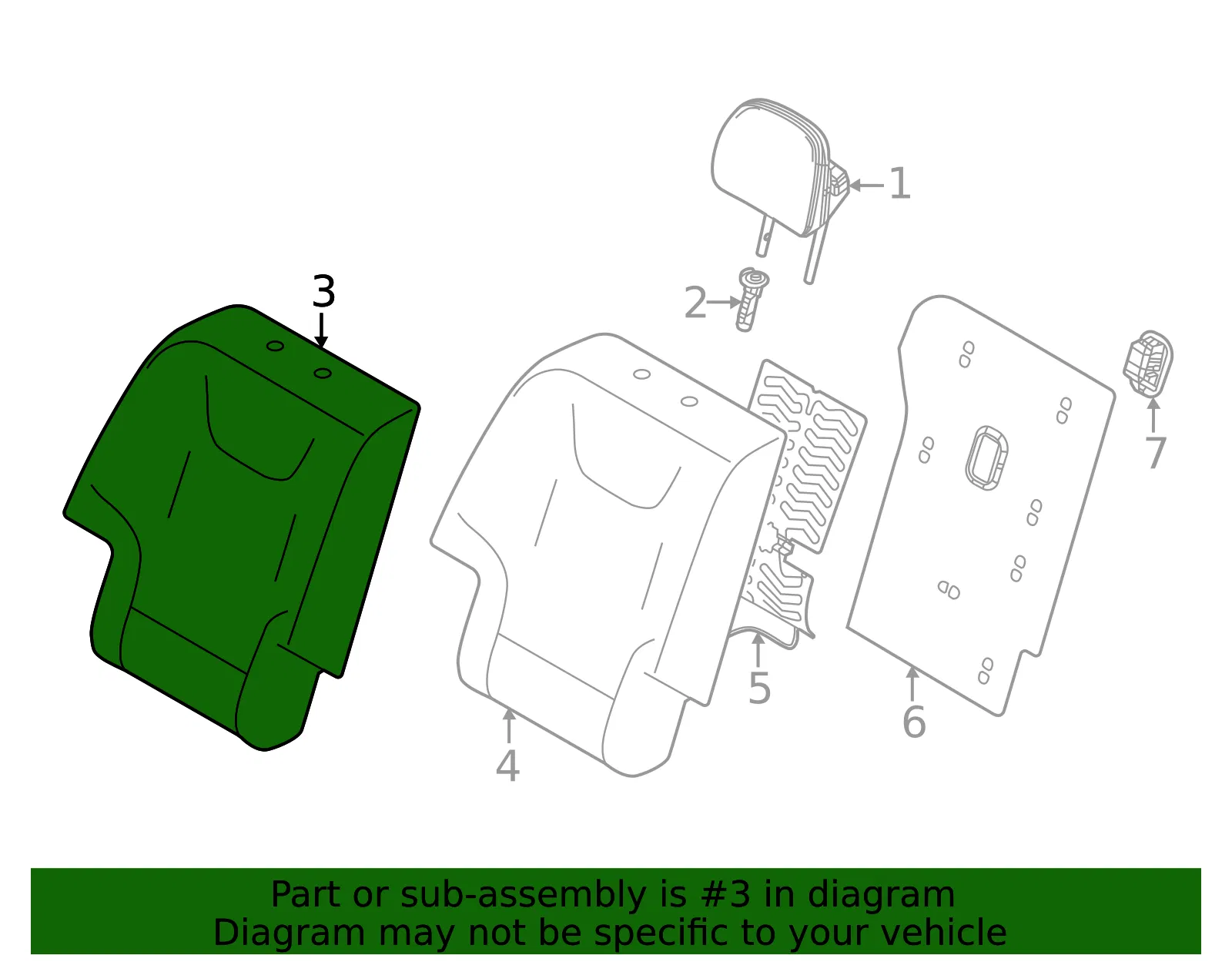 Seat Back Cover - Kia (89460-CV030CWL) - view 2