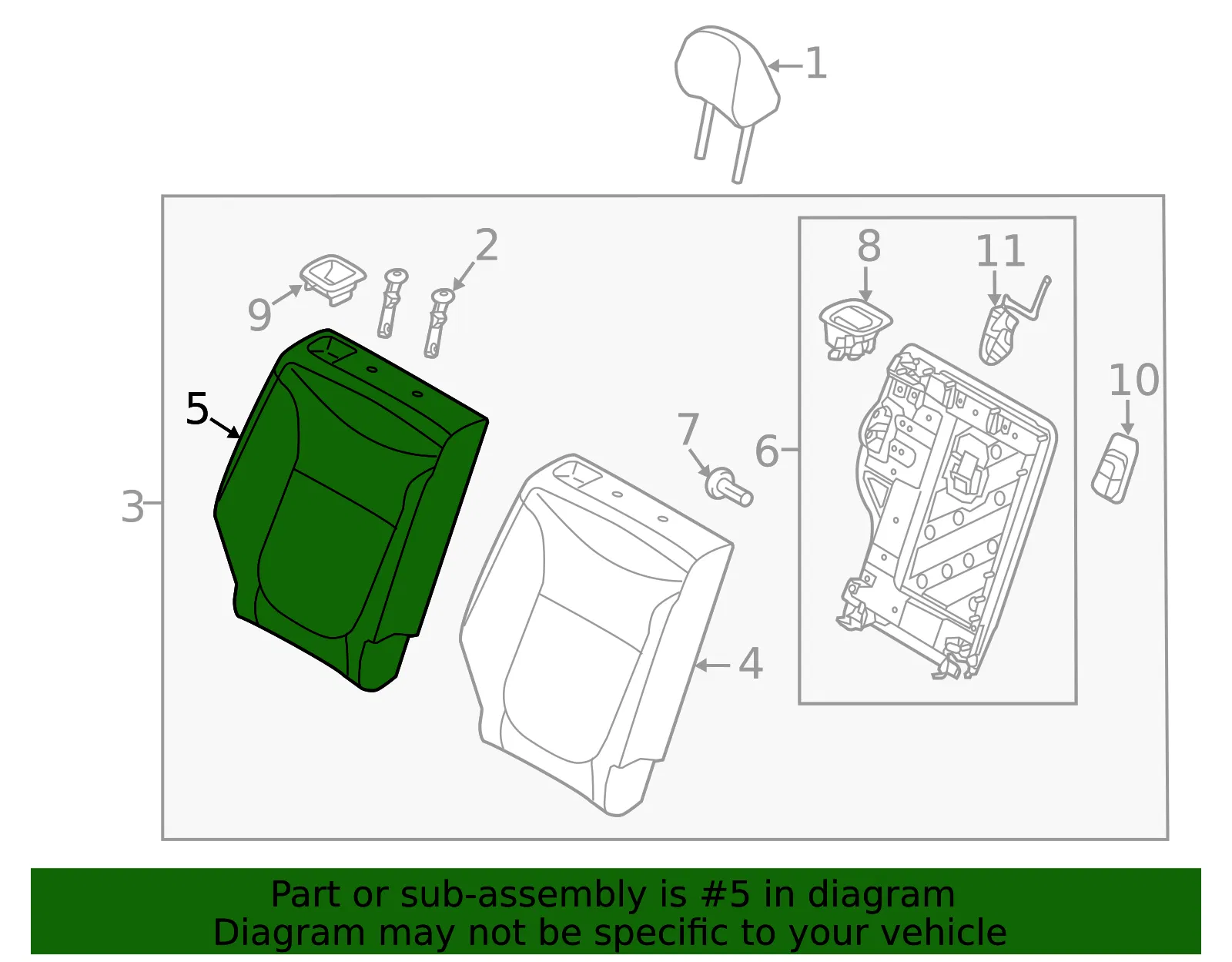 Seat Back Cover - Kia (89460-E4100ASK) - view 2