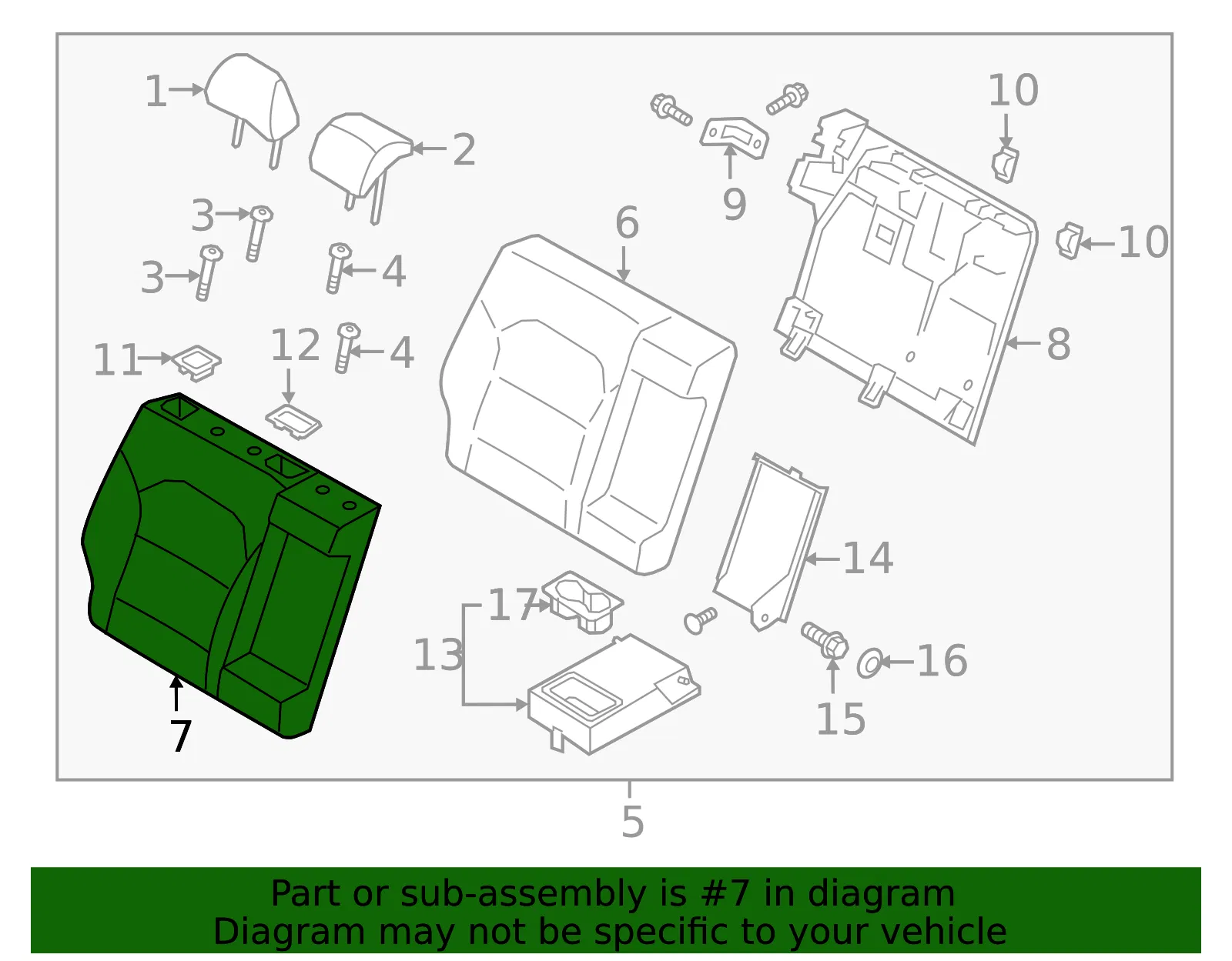 Seat Back Cover - Kia (89460-G5020DPS) - view 2