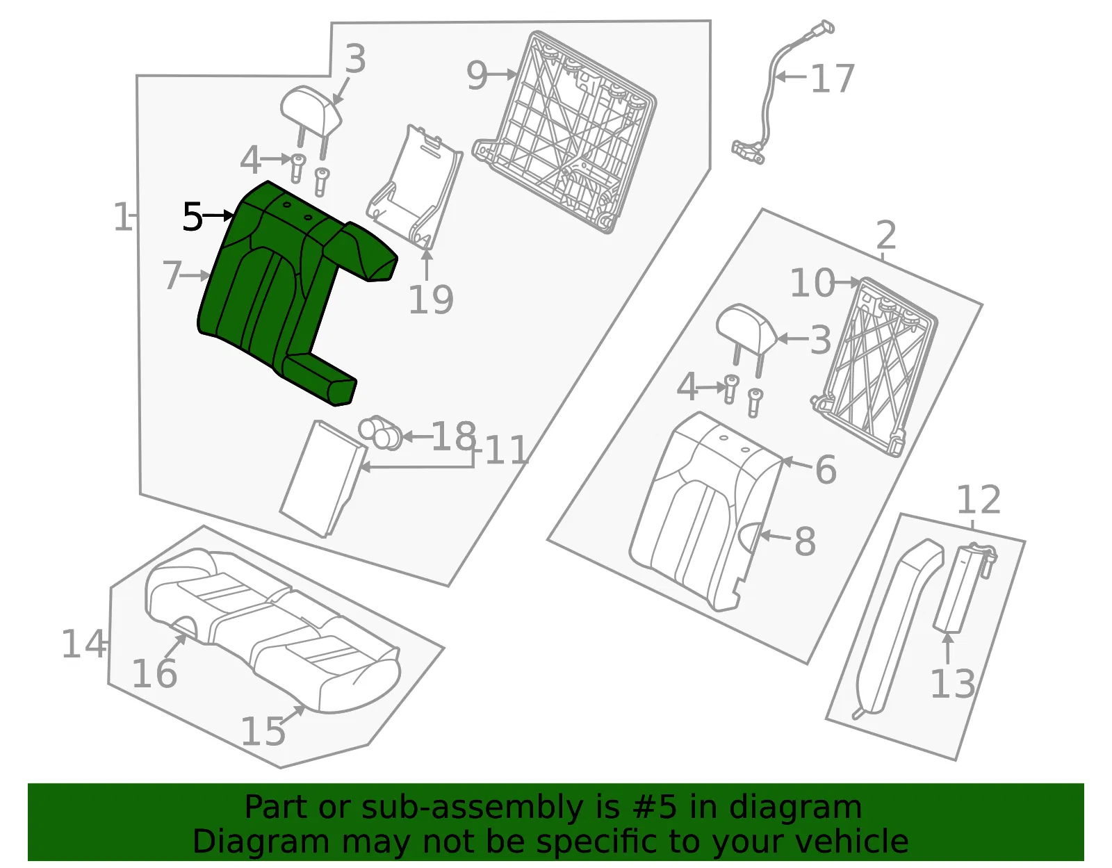 Seat Back Cover - Kia (89460-L2UB0DHT) - view 2