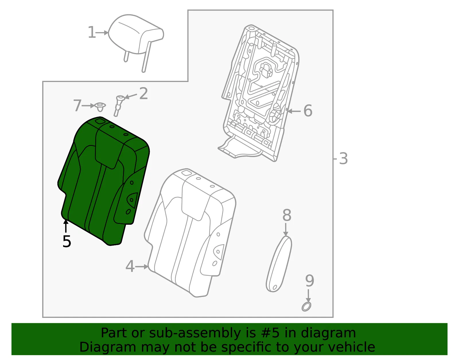 Seat Back Cover - Kia (89460-P2BC0MD6) - view 2