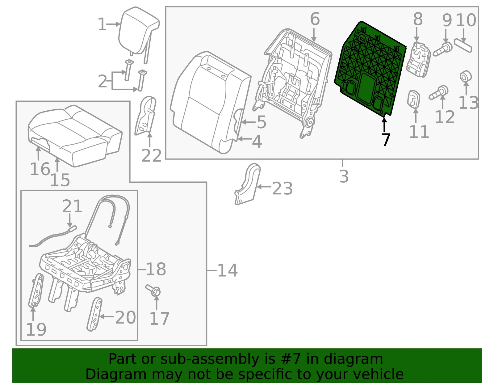 Seat Back Panel - Kia (89465-A9060GAH) - view 2