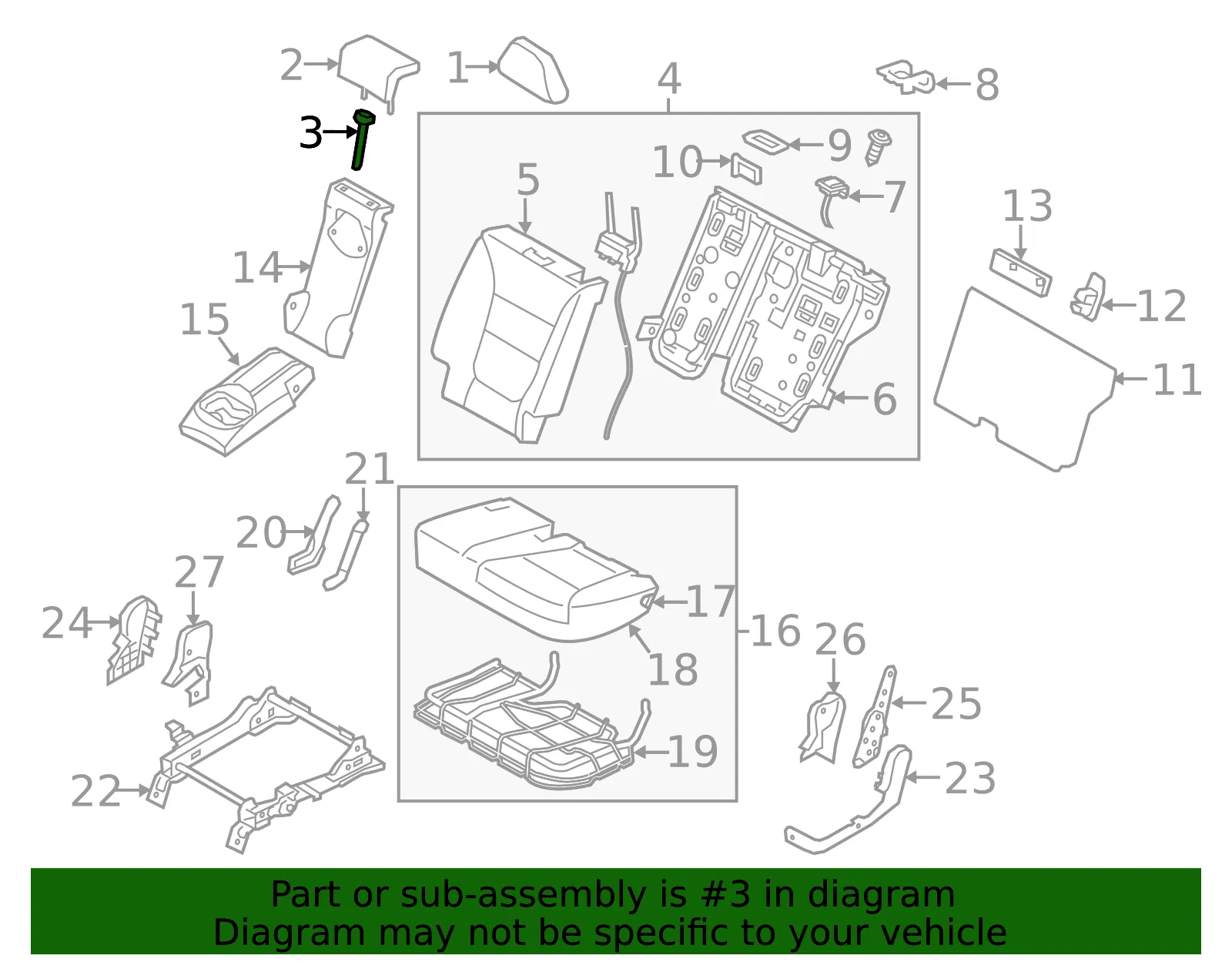 Headrest Guide - Driver's Side (LH) - Kia (89485-2P310VA) - view 2