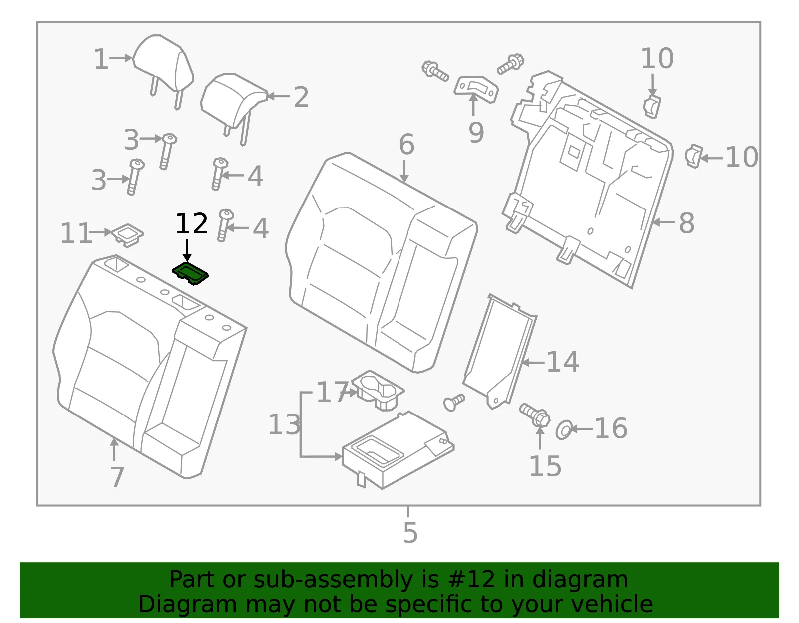 Seat Belt Bezel - Kia (89495-G5000WK) - view 2