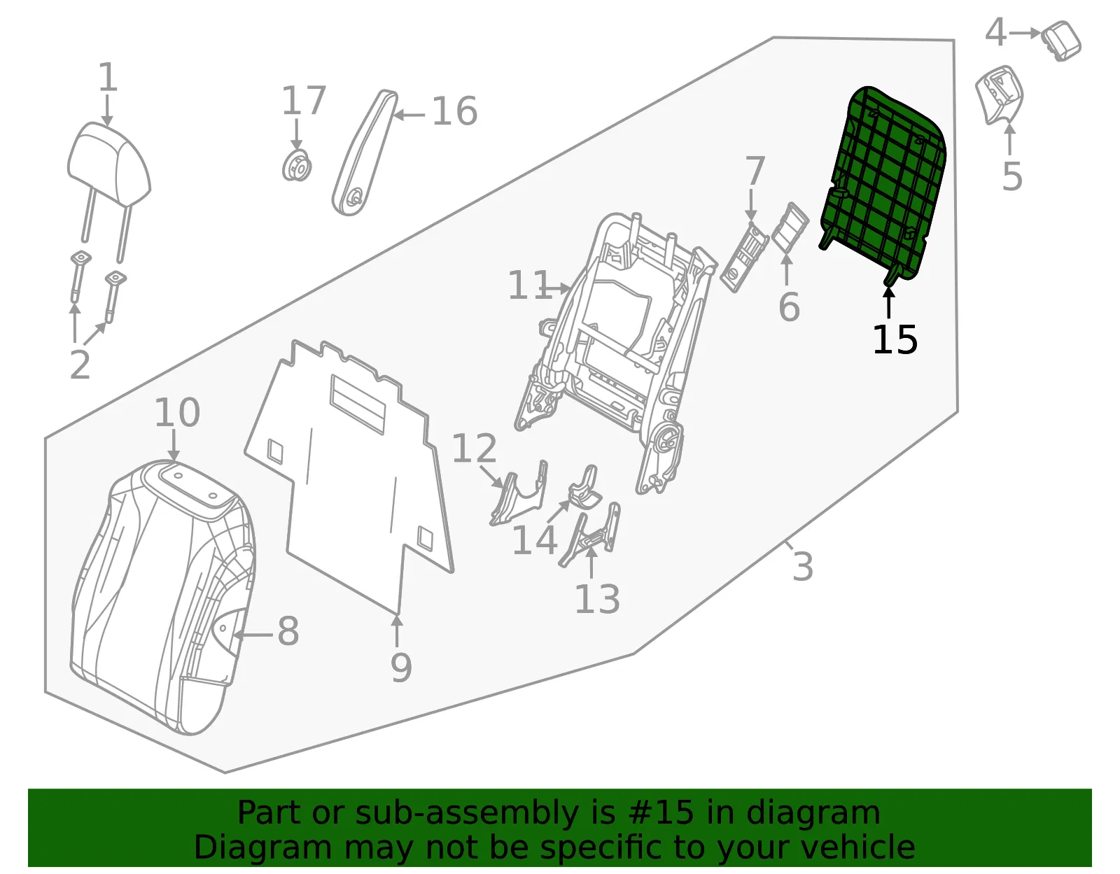 Seat Back Panel - Kia (894P2-R0010OFB) - view 2