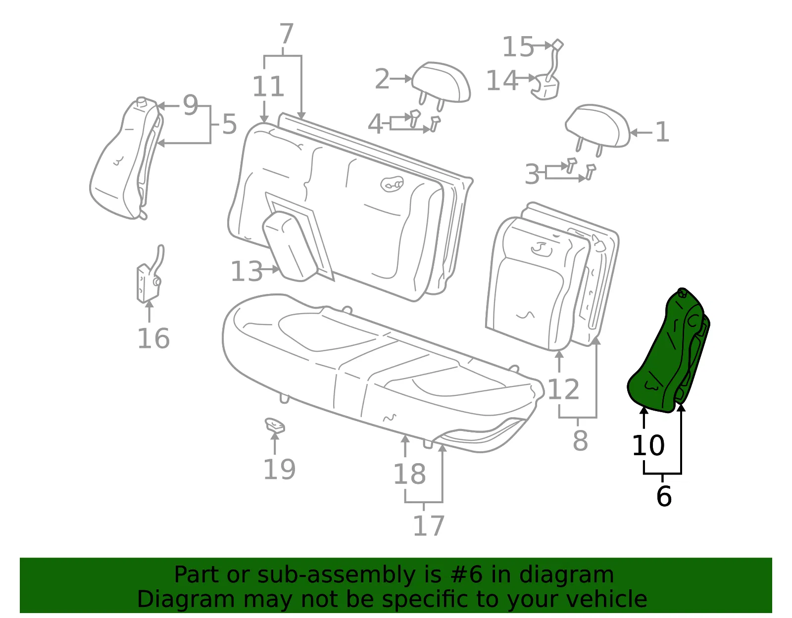 Seat Back Assembly - Kia (89500-3C010GJF) - view 2