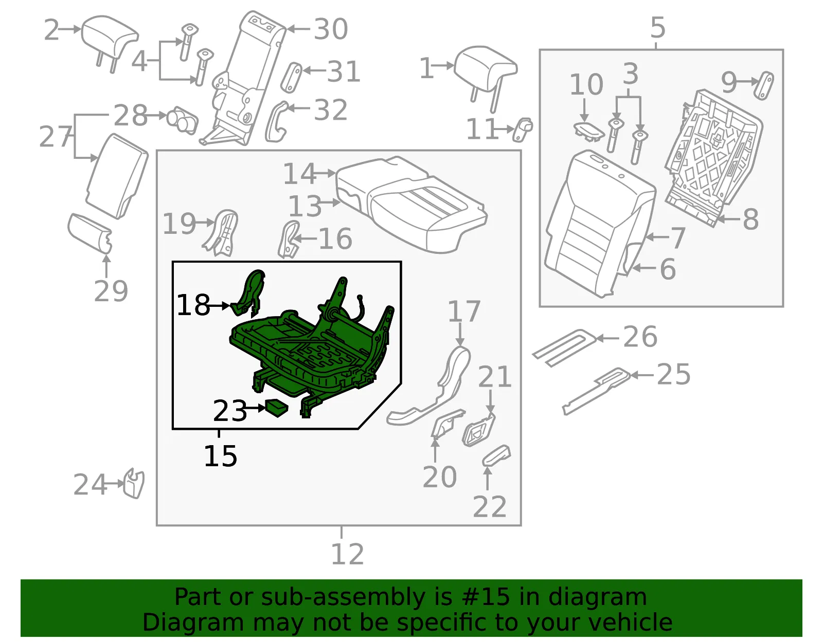 Cushion Frame - Driver's Side (LH) - Kia (89500-C6000) - view 2