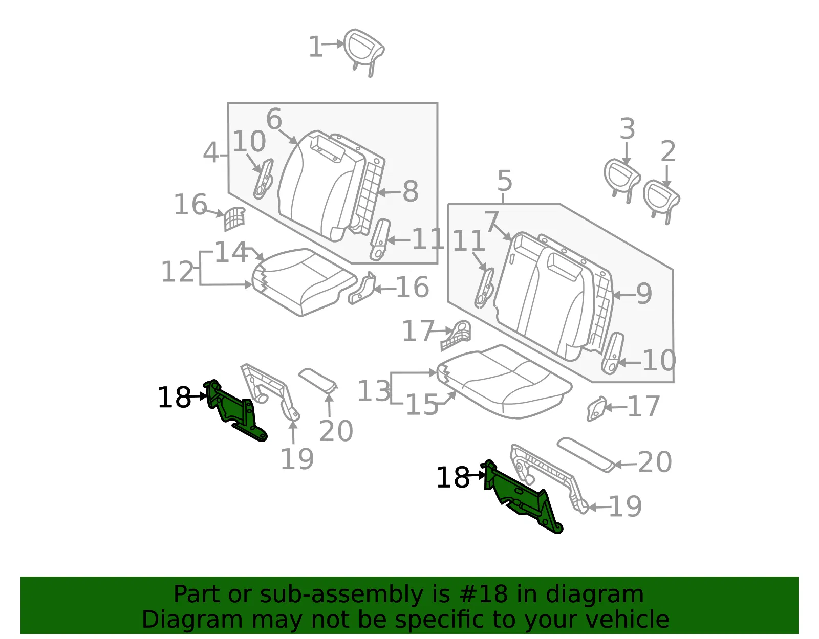 Seat Mount - Kia (89570-4D011DP) - view 2