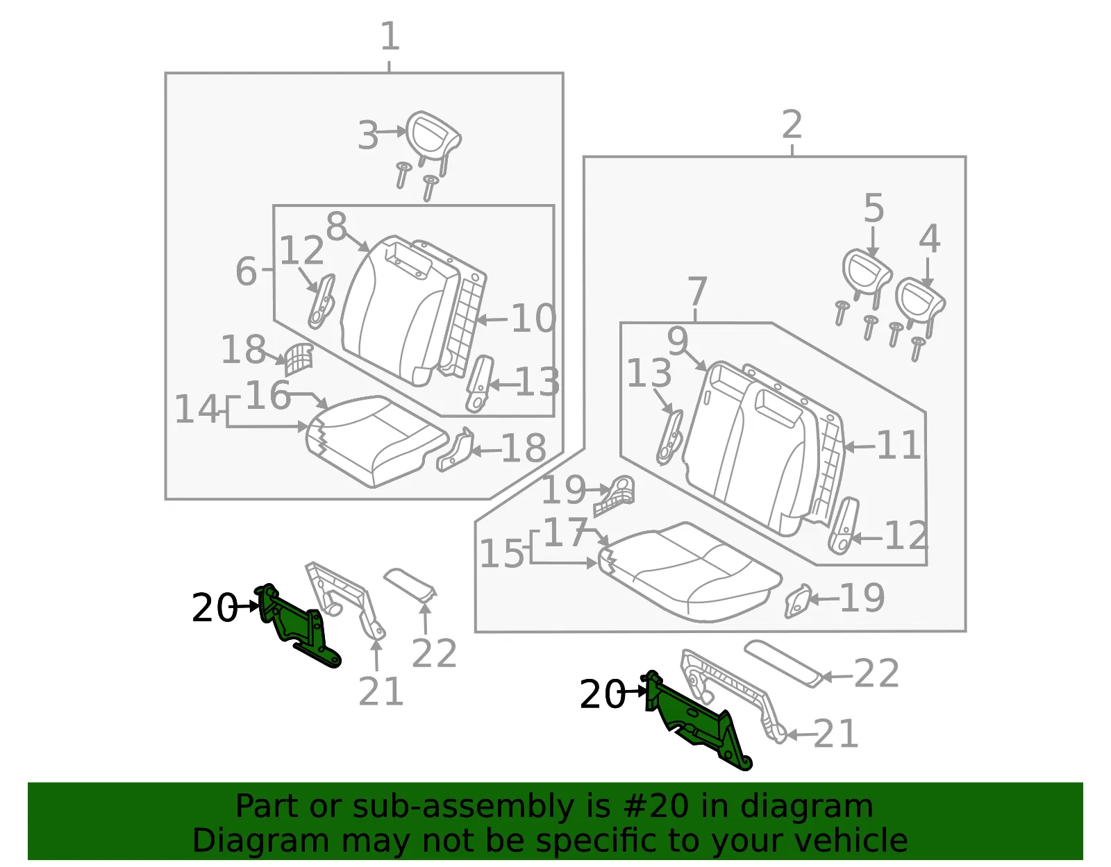 Seat Mount - Passenger Side (RH) - Kia (89580-4D010KS) - view 2