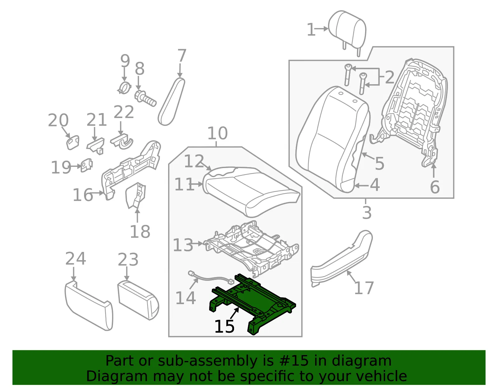 Seat Base - Passenger Side (RH) - Kia (89600-A9701WK) - view 2