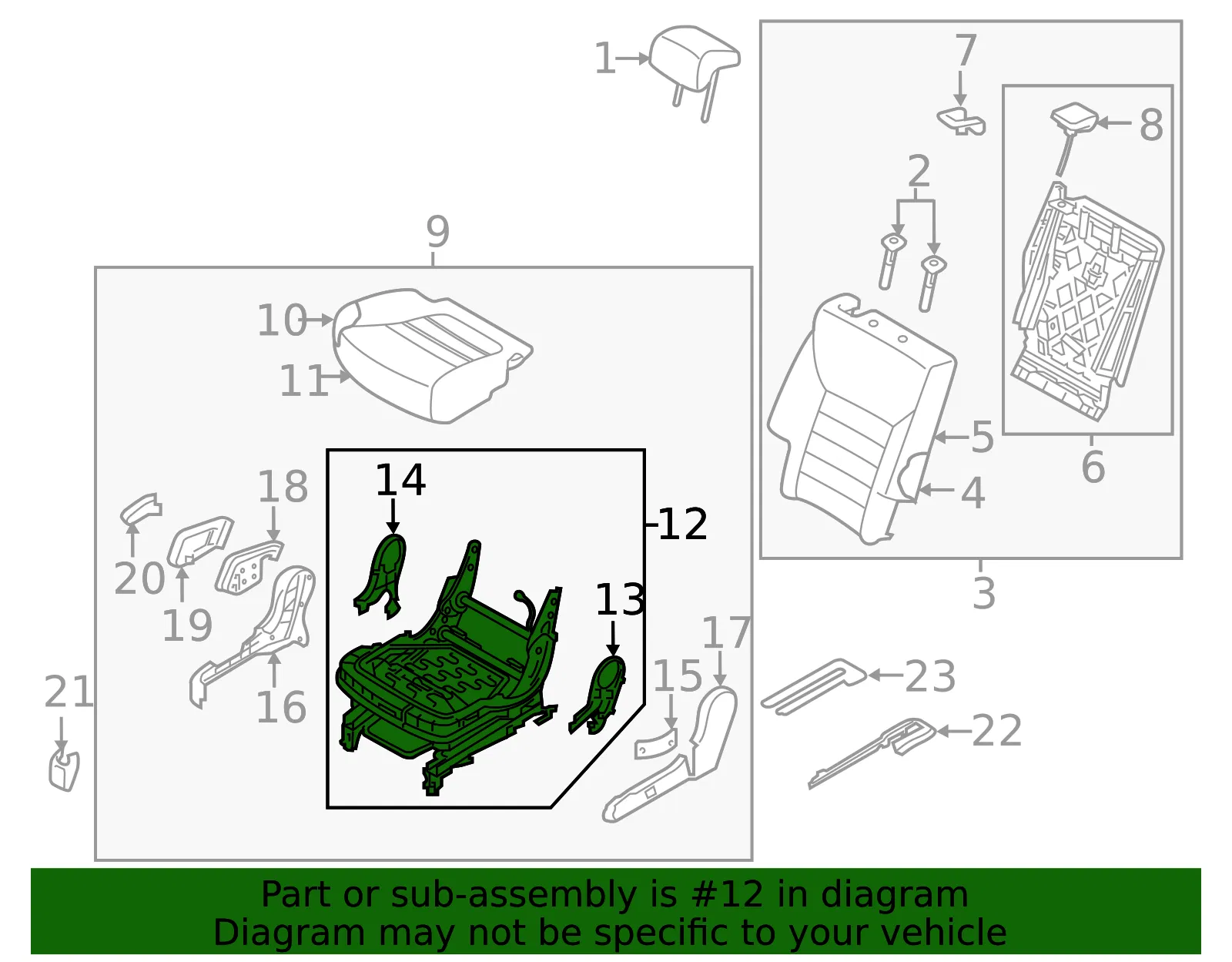 Cushion Frame - Kia (89600-C6060) - view 2