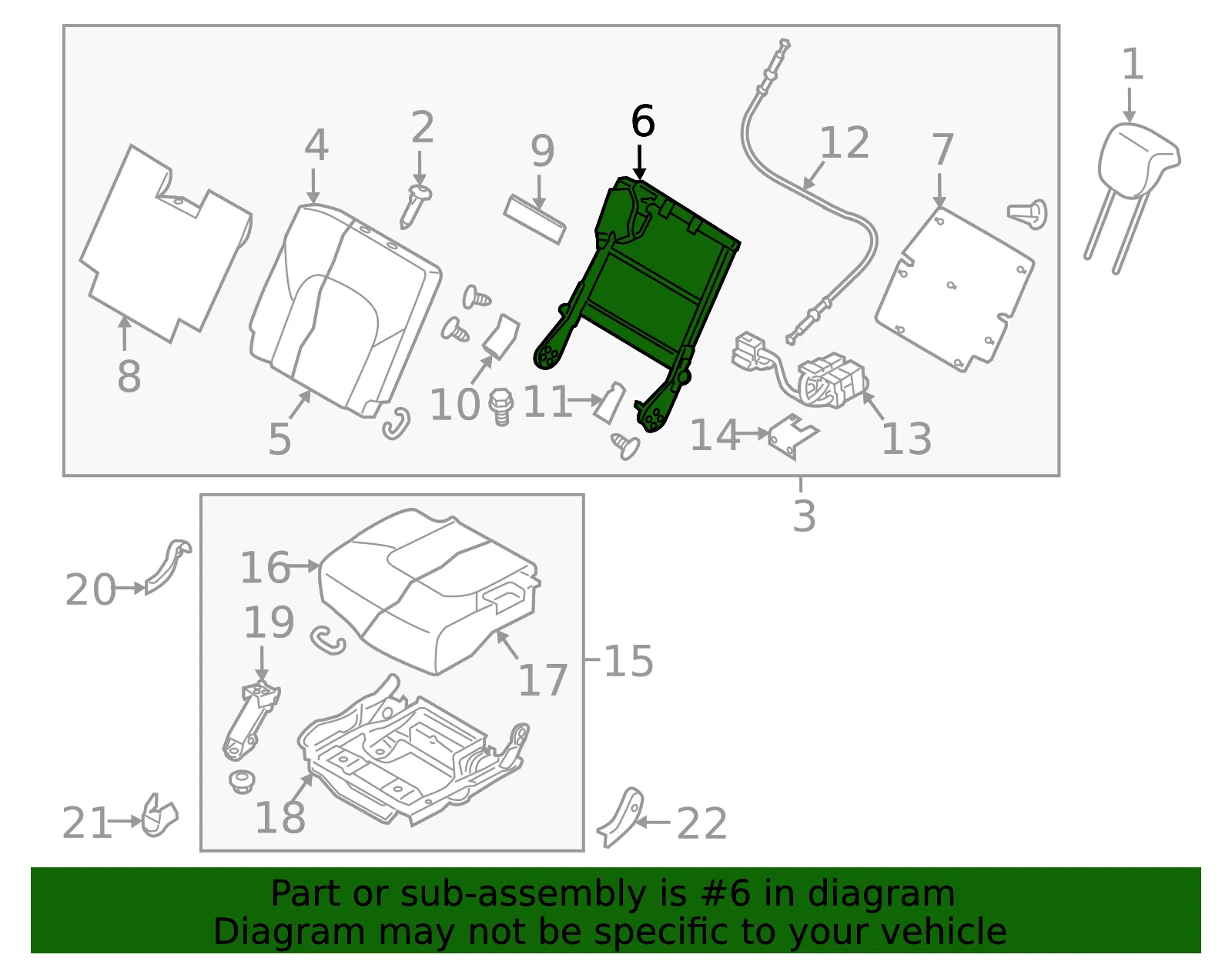 Seat Back Frame - Nissan (89601-1LR0A) - view 2