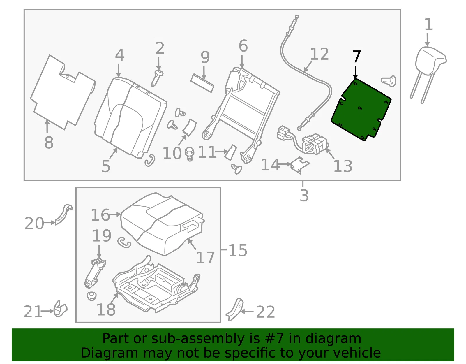 Seat Back Panel - Nissan (89605-1LK5A) - view 2