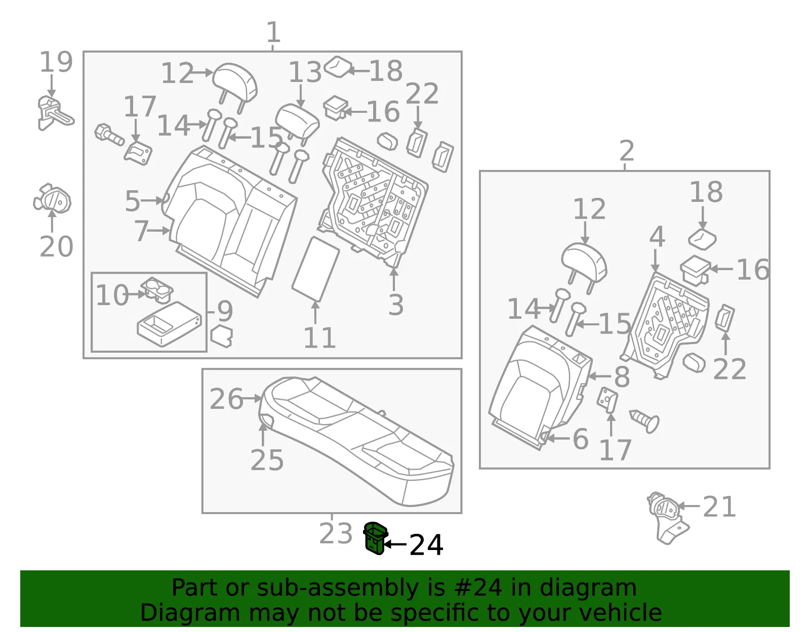 Cushion Assembly Hook - Kia (89630-3B150) - view 2