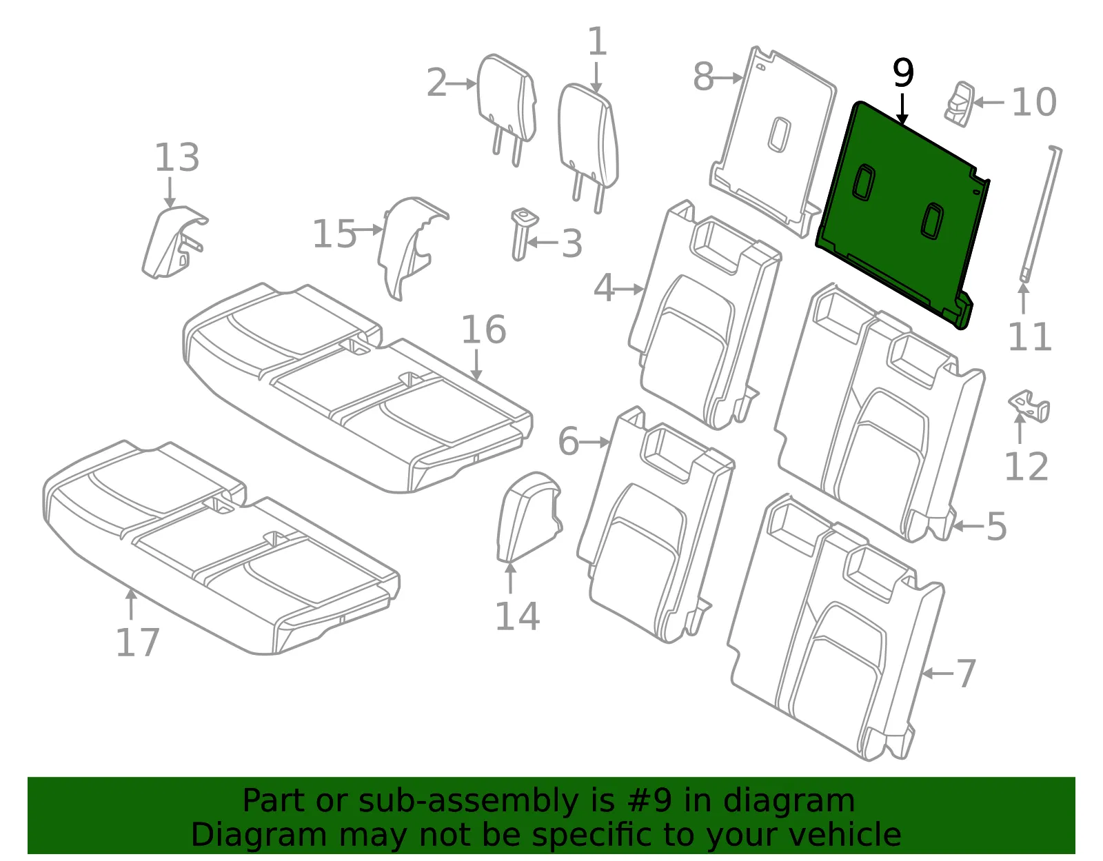 Seat Back Panel - Nissan (89655-6TA1A) - view 2