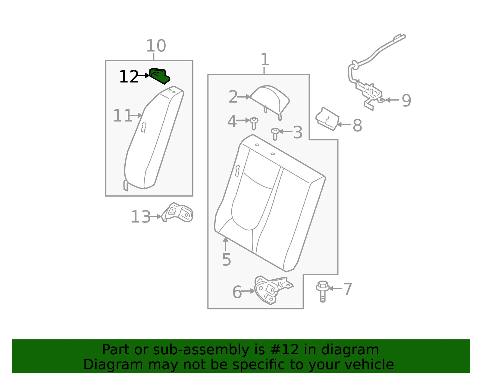 Seat Belt Guide - Passenger Side (RH) - Kia (89673-2F000NM) - view 2