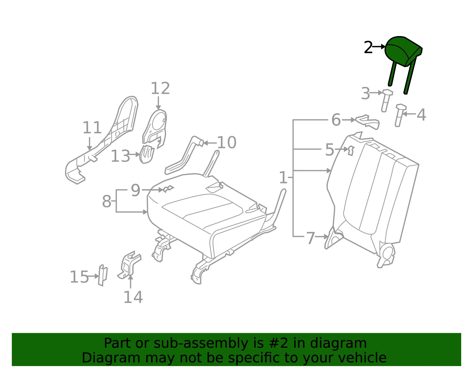 Headrest, Outer - Kia (89700-1D060457) - view 2
