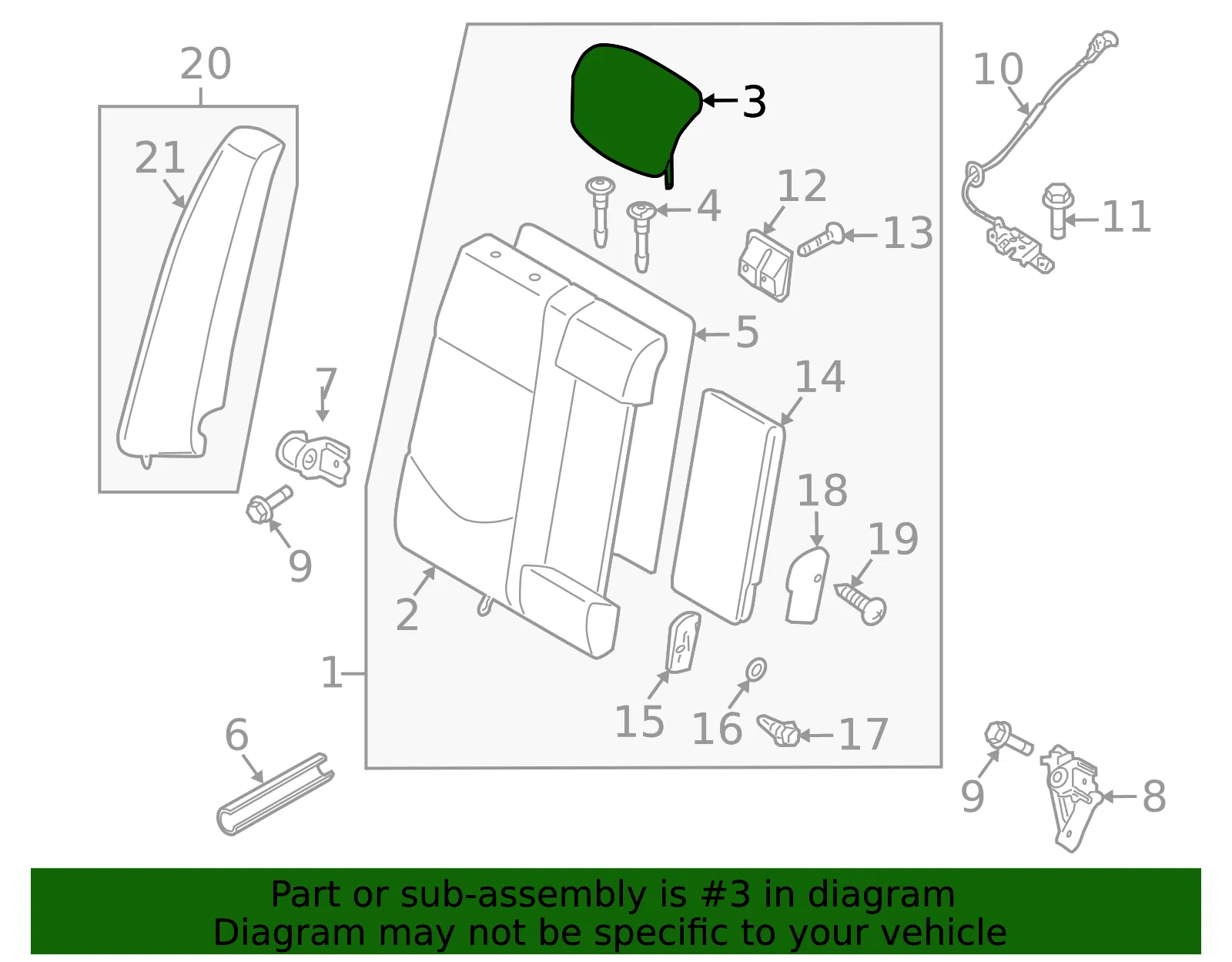 Headrest - Kia (89700-1M030AGB) - view 2