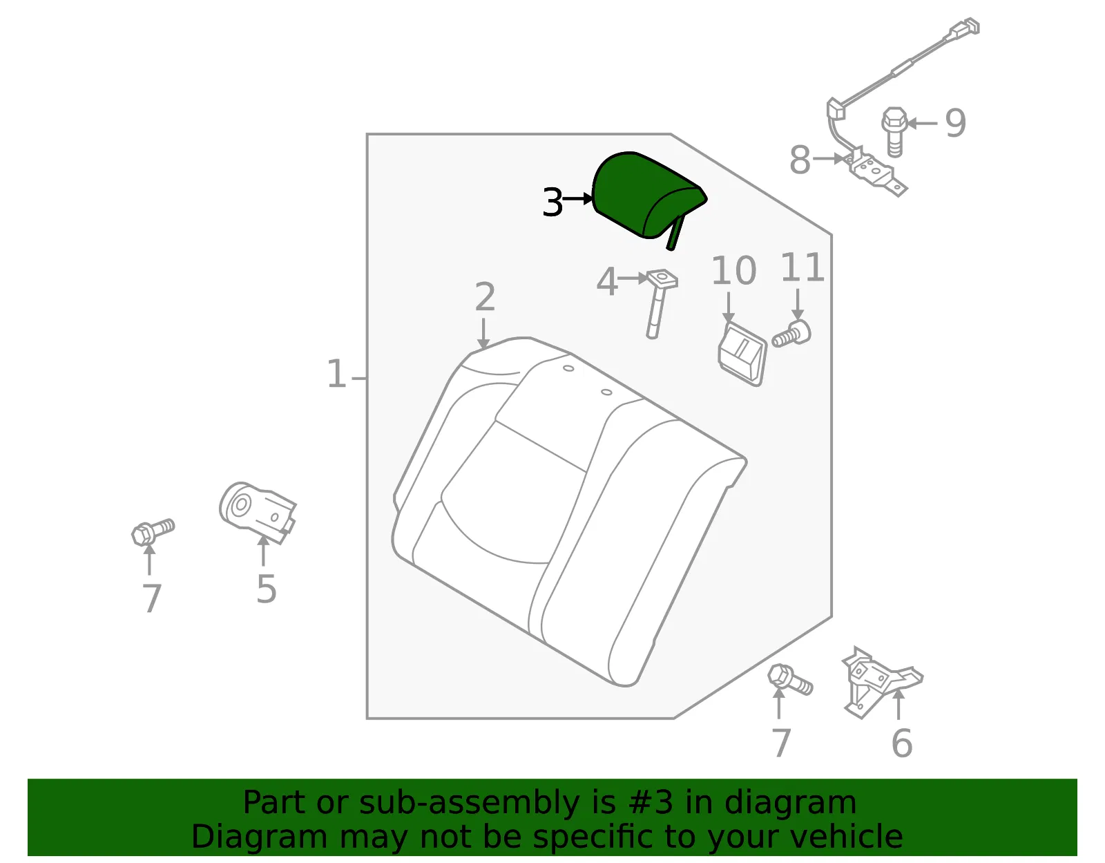 Headrest - Kia (89700-1M610AF7) - view 2