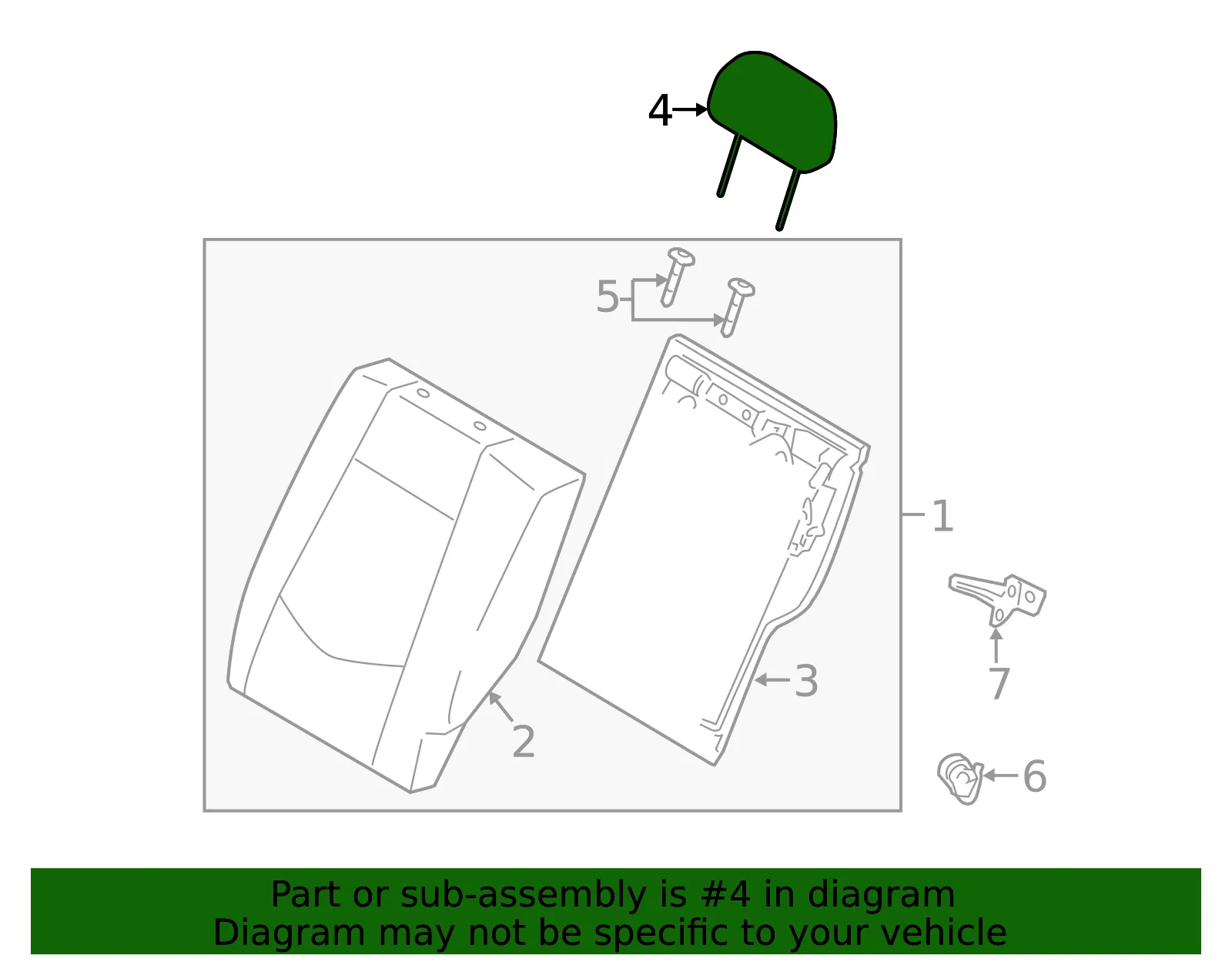 Headrest, Outer - Kia (89700-1M980AF7) - view 2