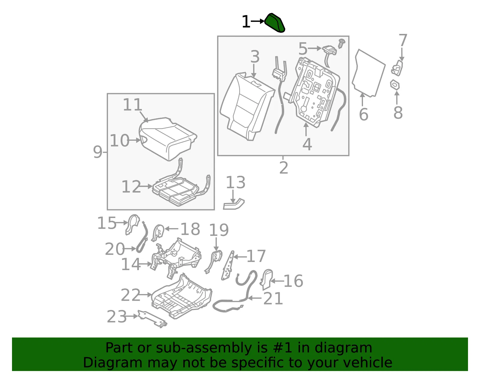 Headrest, Outer - Kia (89700-1U010SAN) - view 2