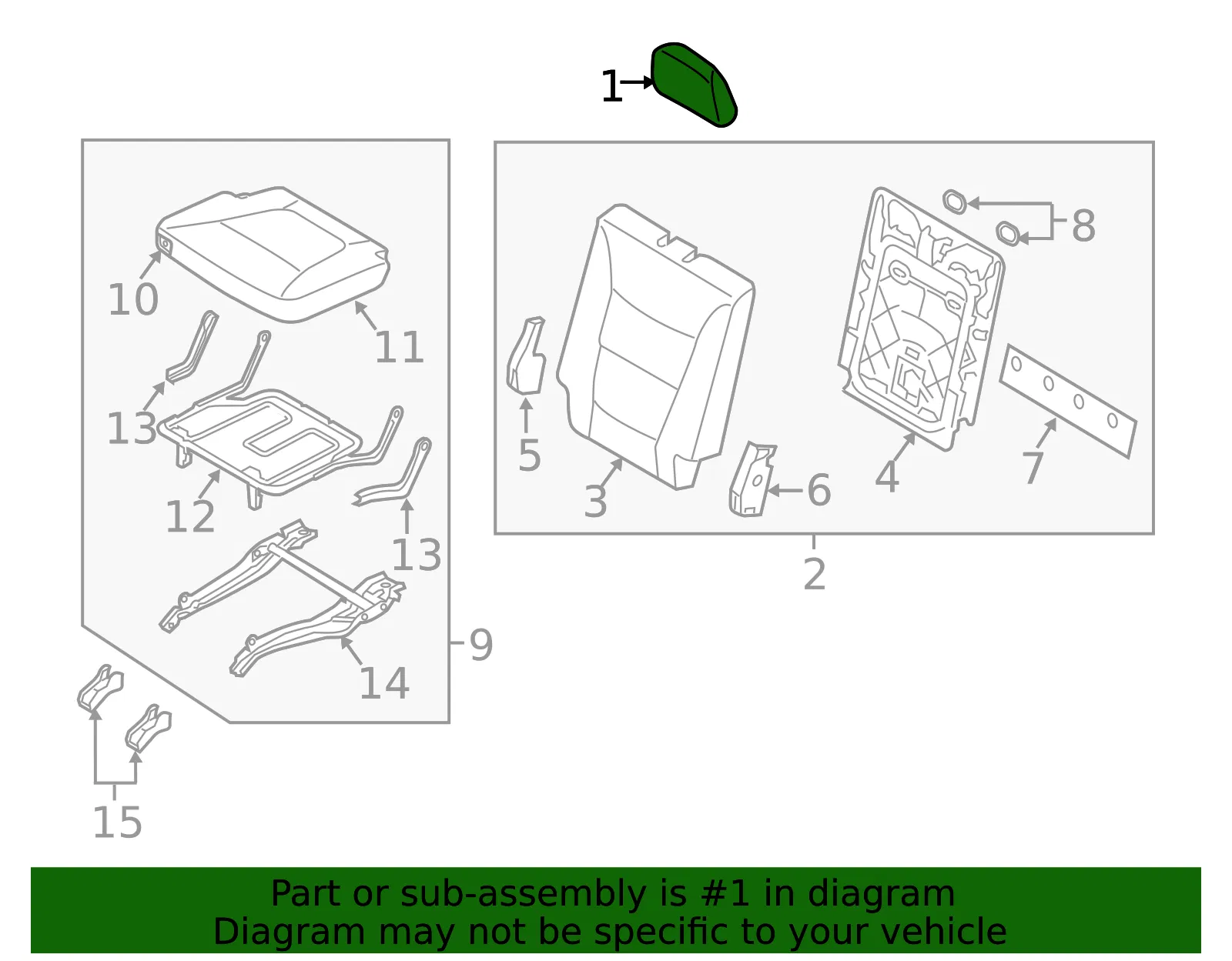 Headrest - Kia (89700-1U560ALX) - view 2
