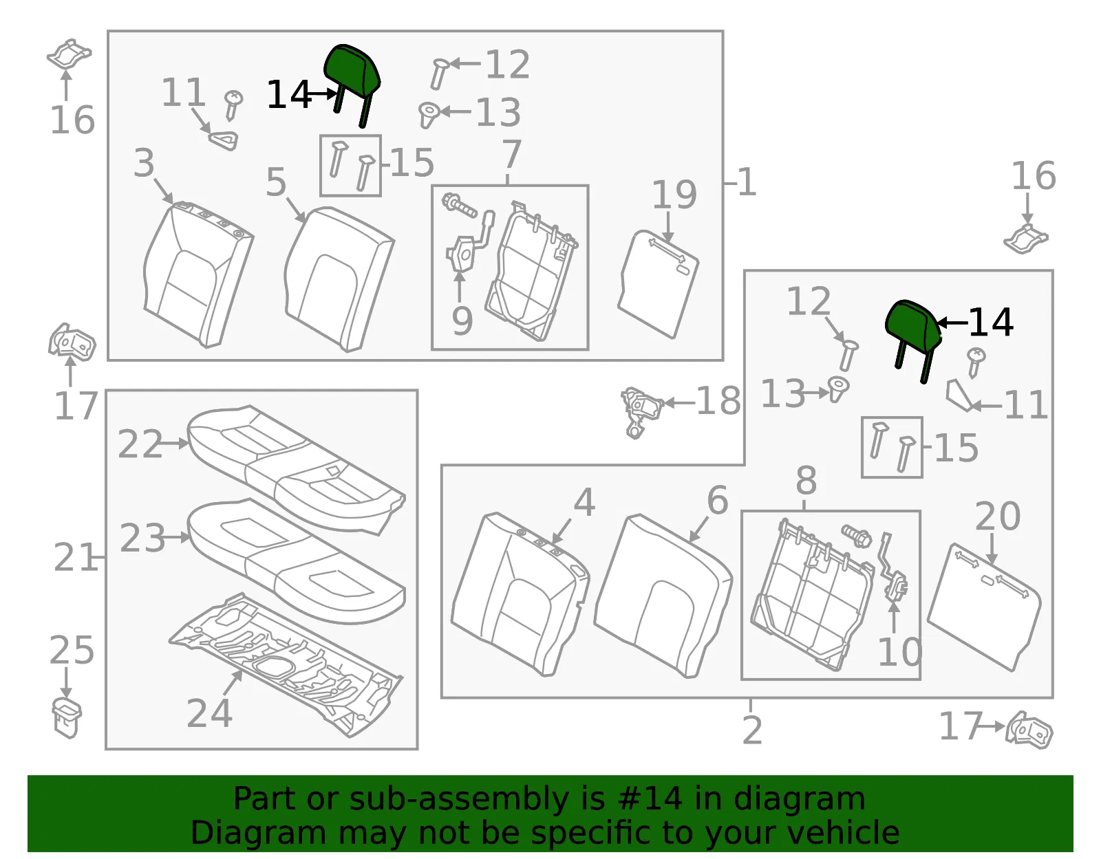 Headrest - Kia (89700-1WAE0BDM) - view 2