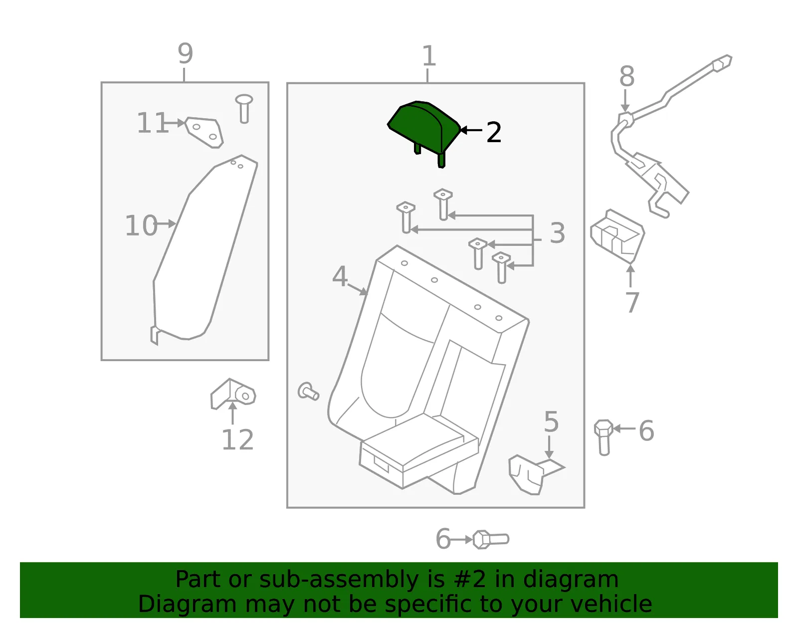 Headrest - Kia (89700-2F000193) - view 2