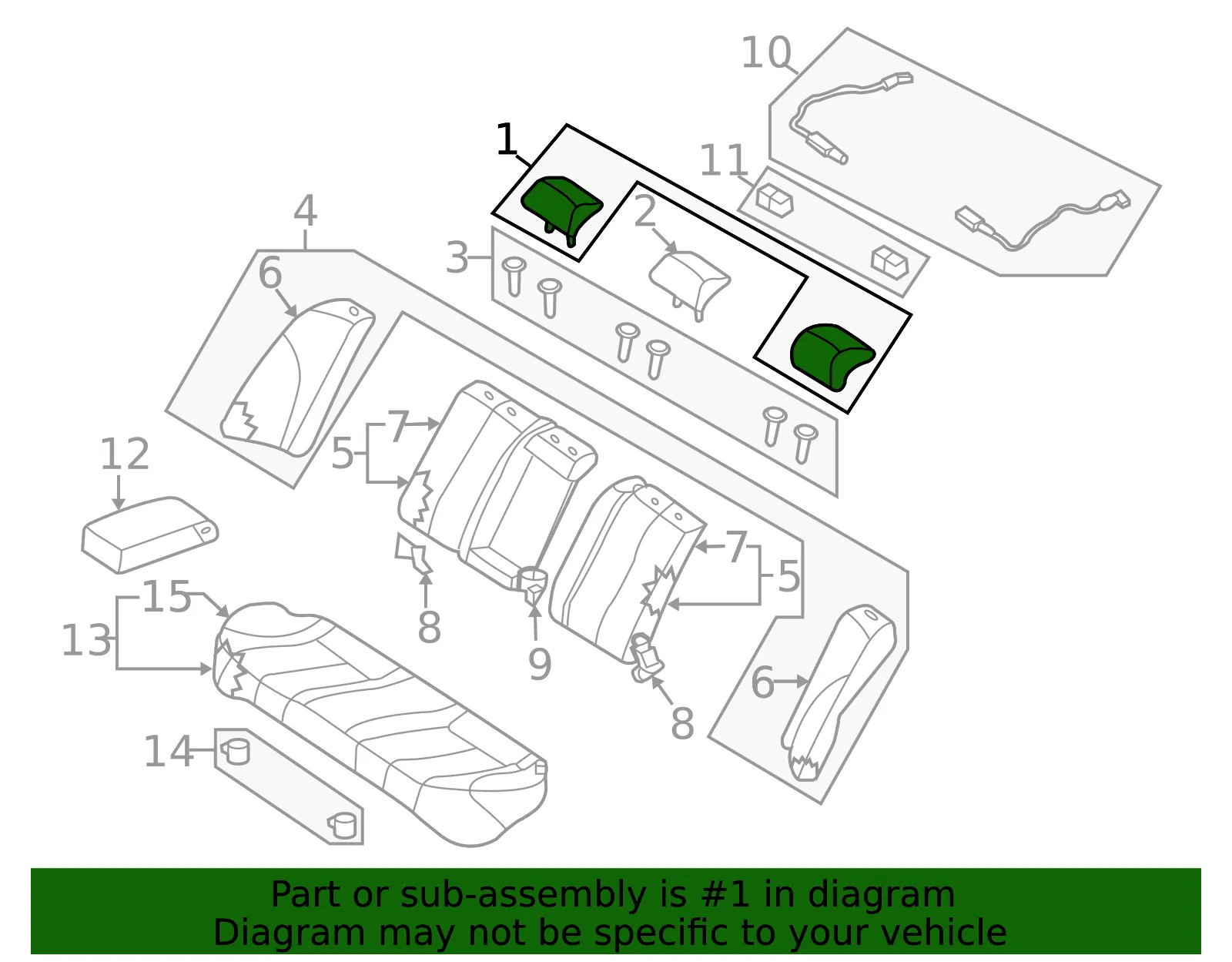 Headrest - Kia (89700-2G610814) - view 2