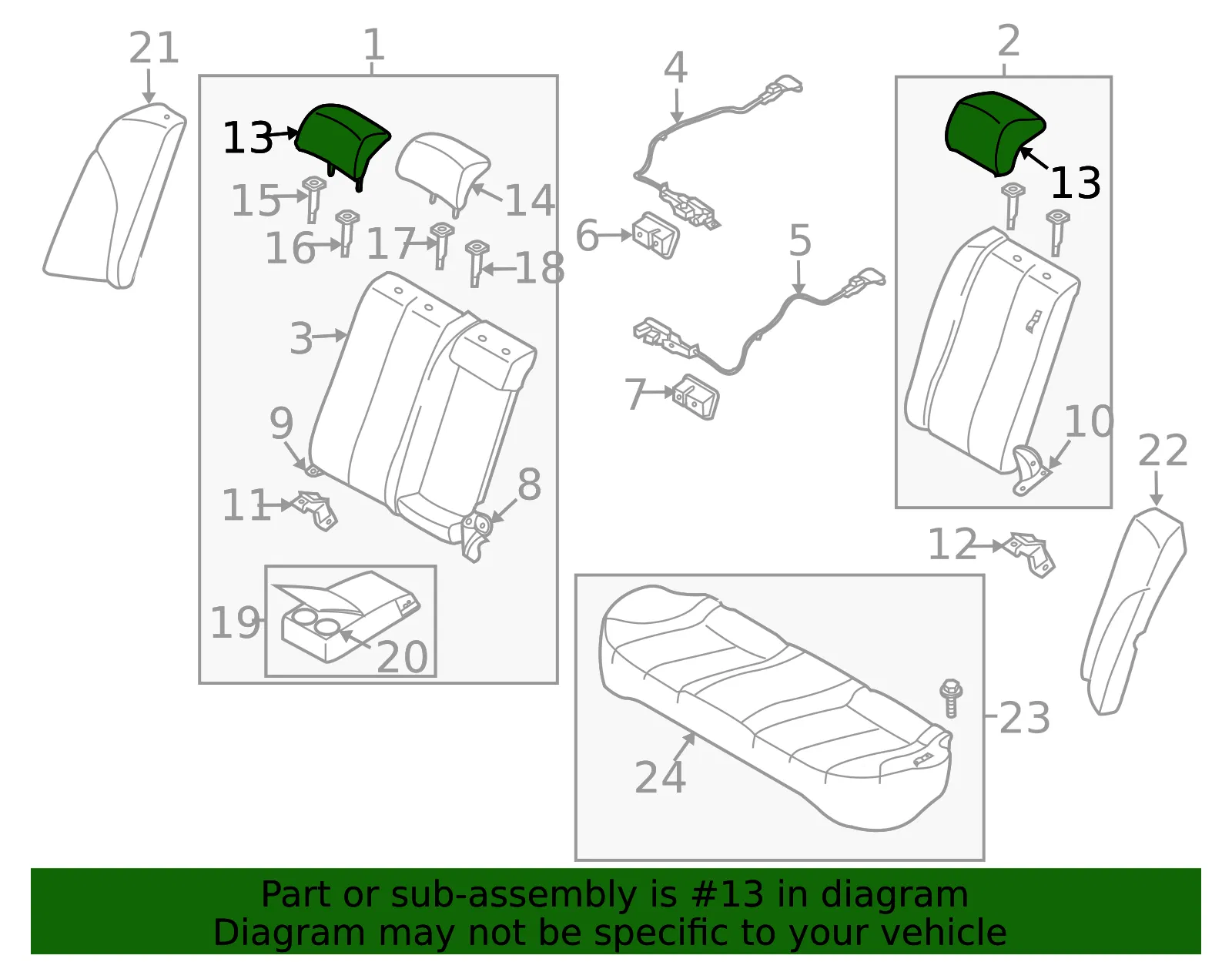 Headrest, Outer - Kia (89700-2GHB0AG8) - view 2