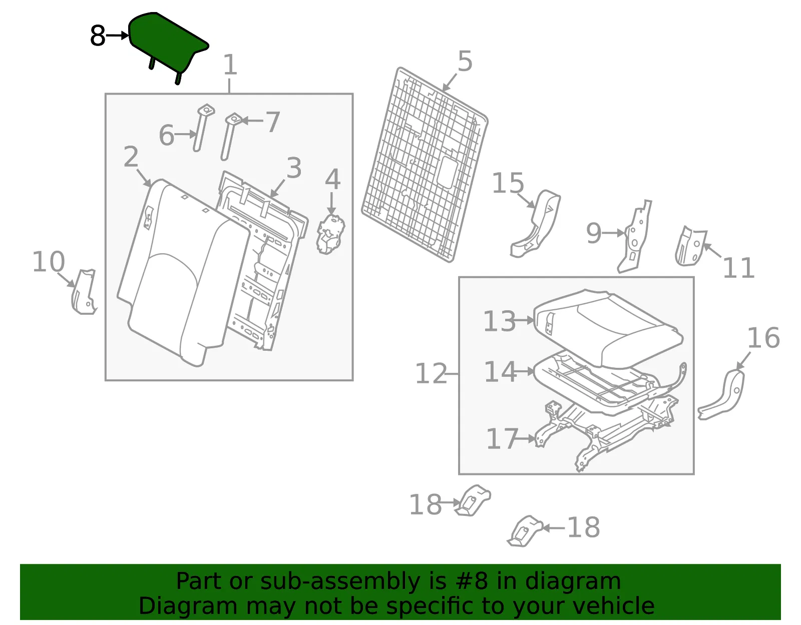 Headrest - Kia (89700-2J800ABM) - view 2