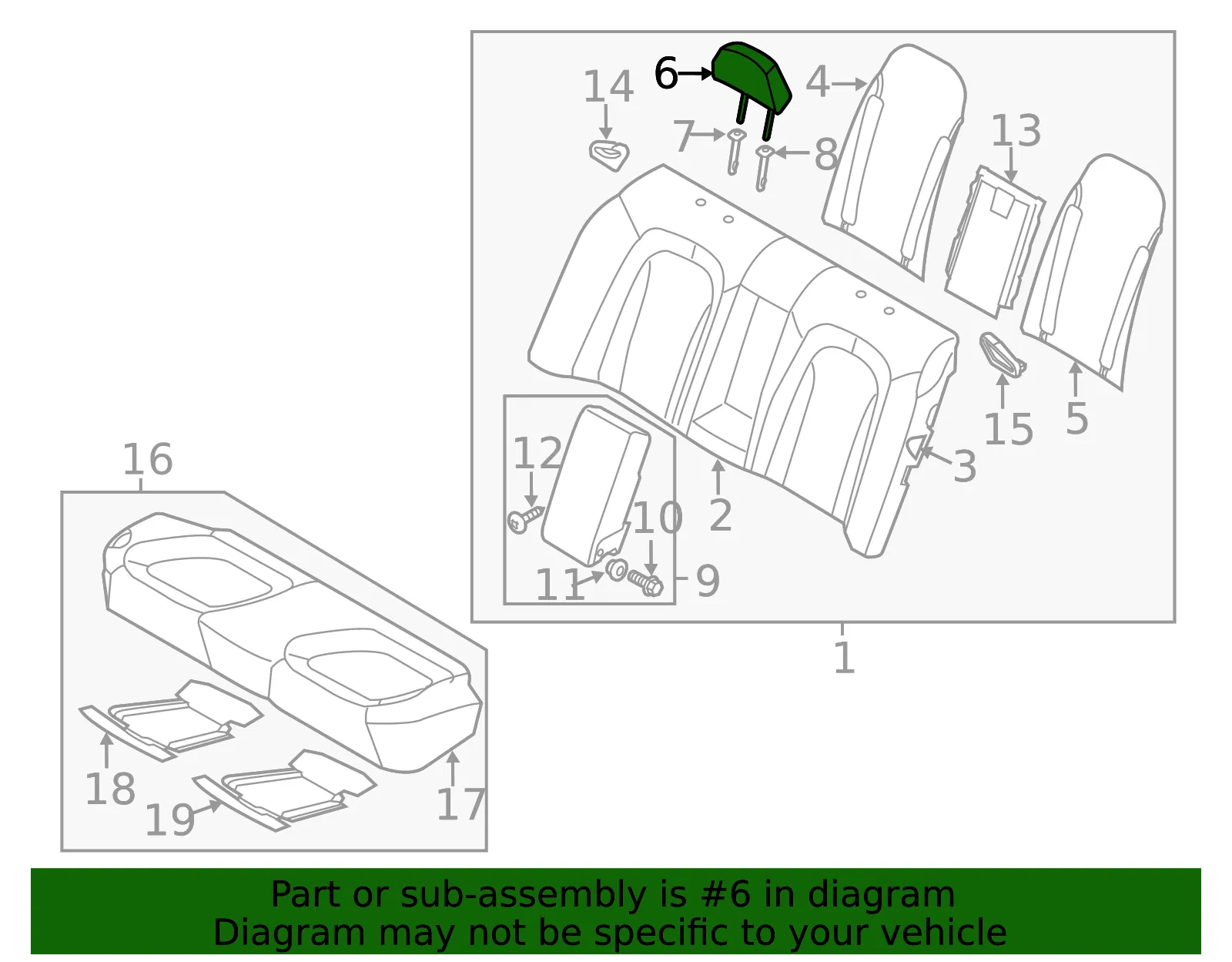Headrest - Kia (89700-2T020AK2) - view 2