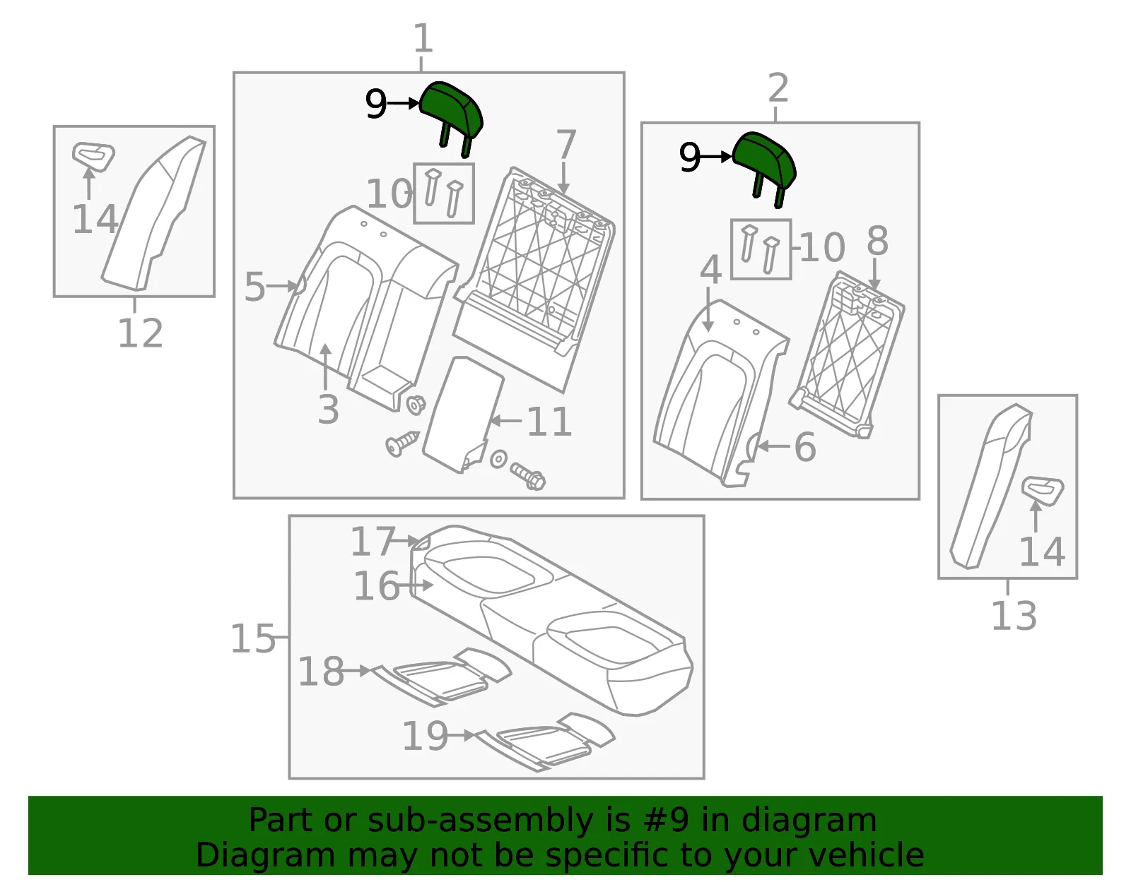 Headrest - Kia (89700-2T020AN4) - view 2