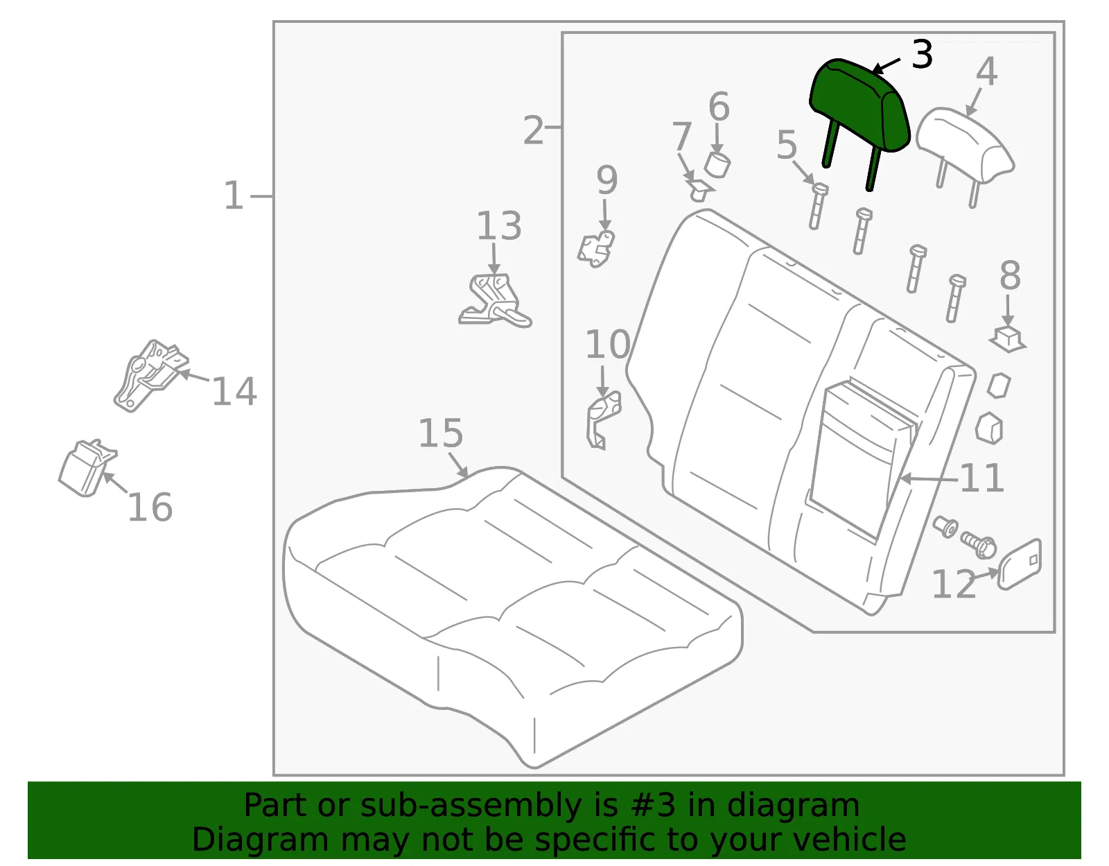 Headrest - Kia (89700-3E100CY5) - view 2