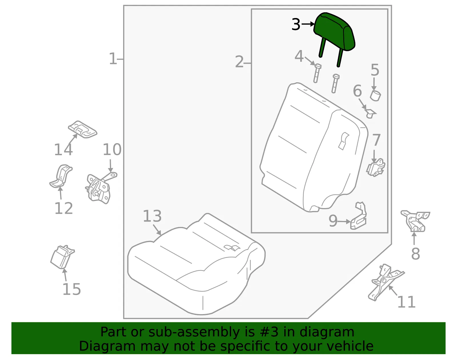 Headrest - Kia (89700-3E100GW5) - view 2