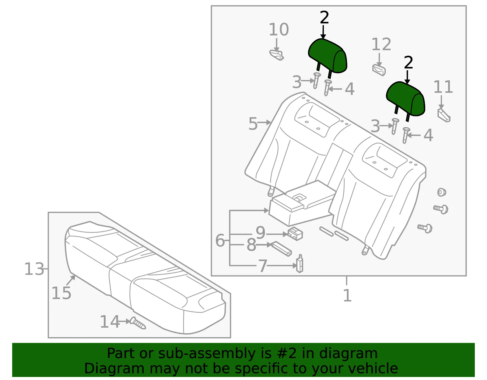 Headrest - Kia (89700-3F110NF2) - view 2