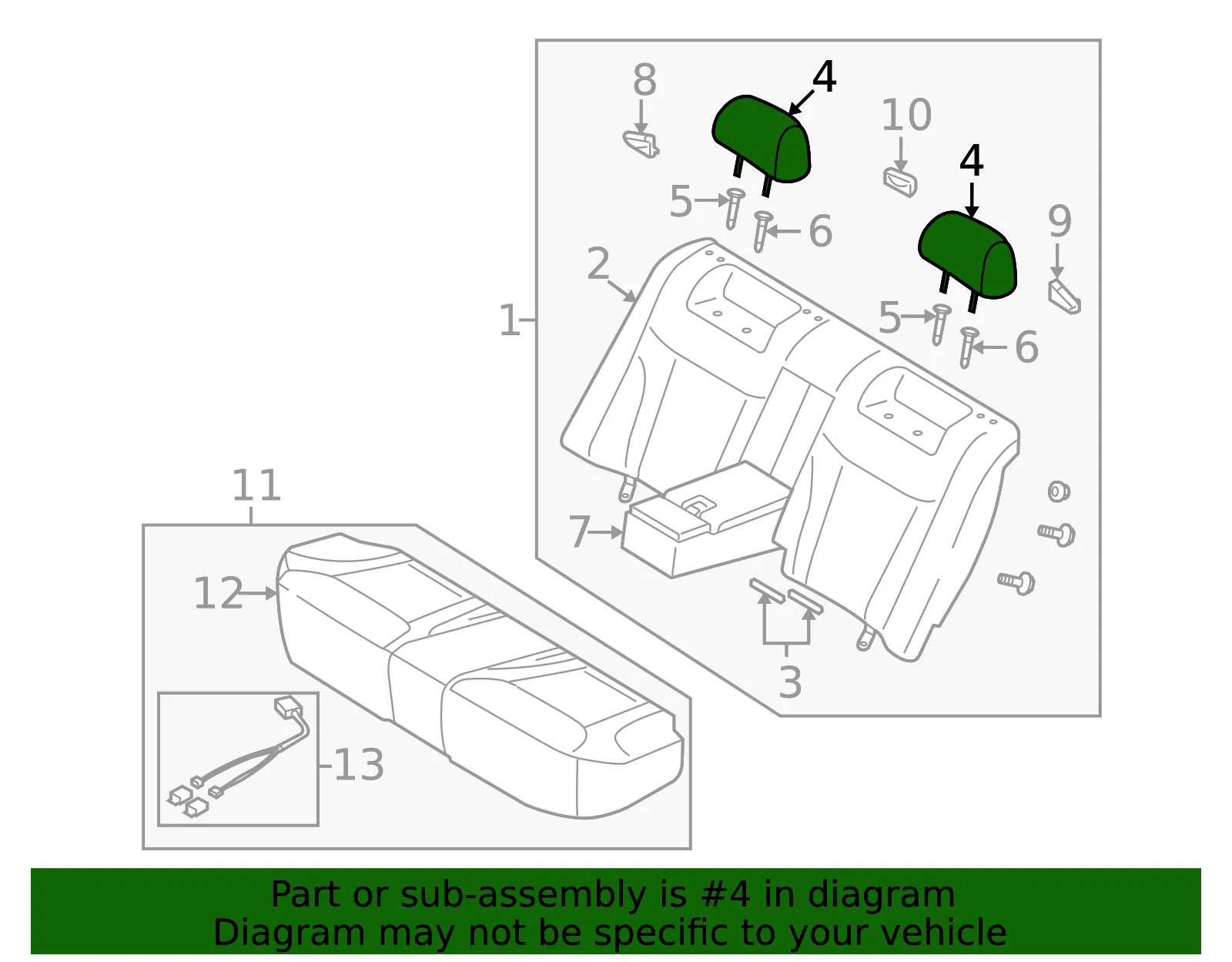 Headrest - Kia (89700-3F410715) - view 2