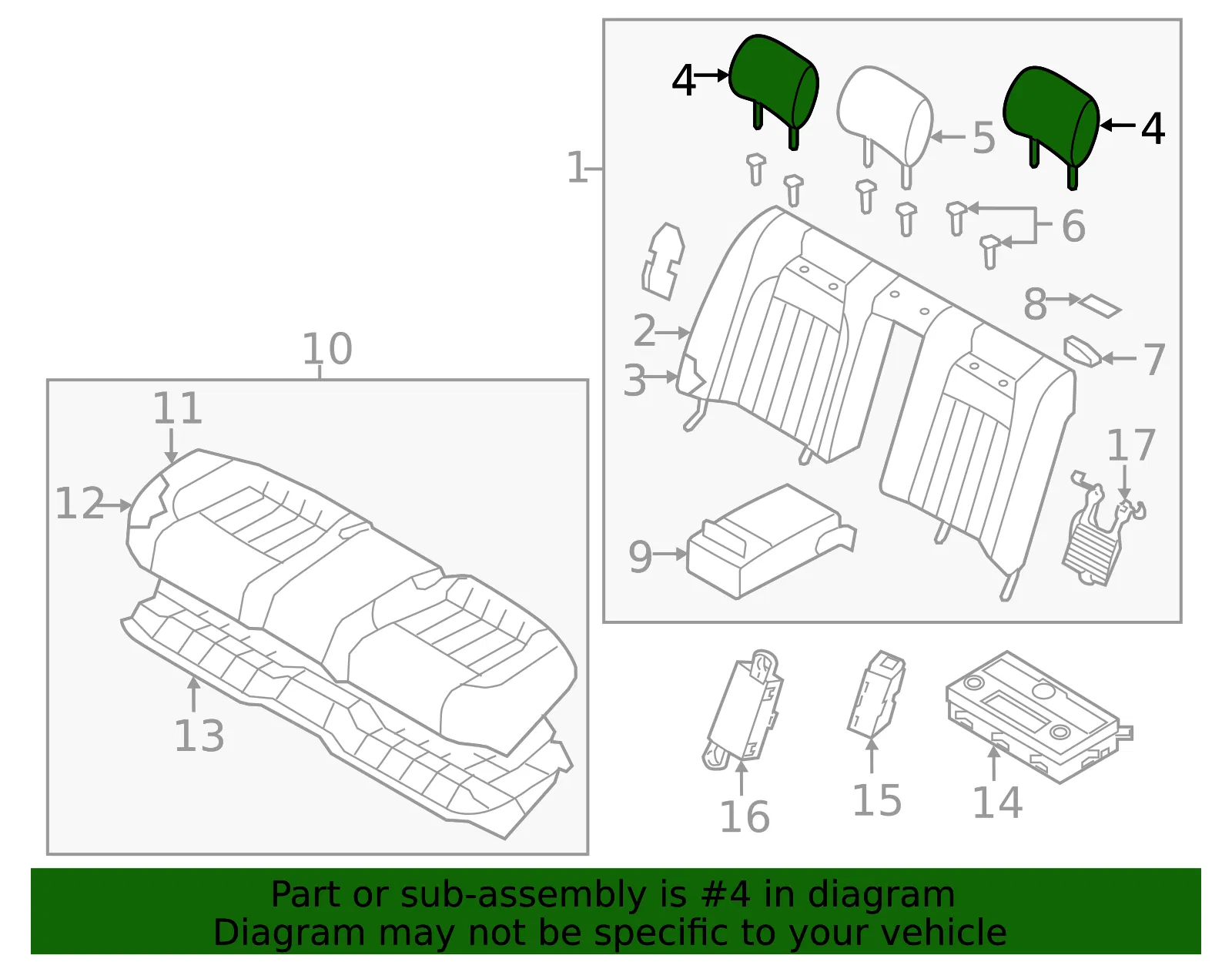 Headrest, Outer - Kia (89700-3T130KCC) - view 2