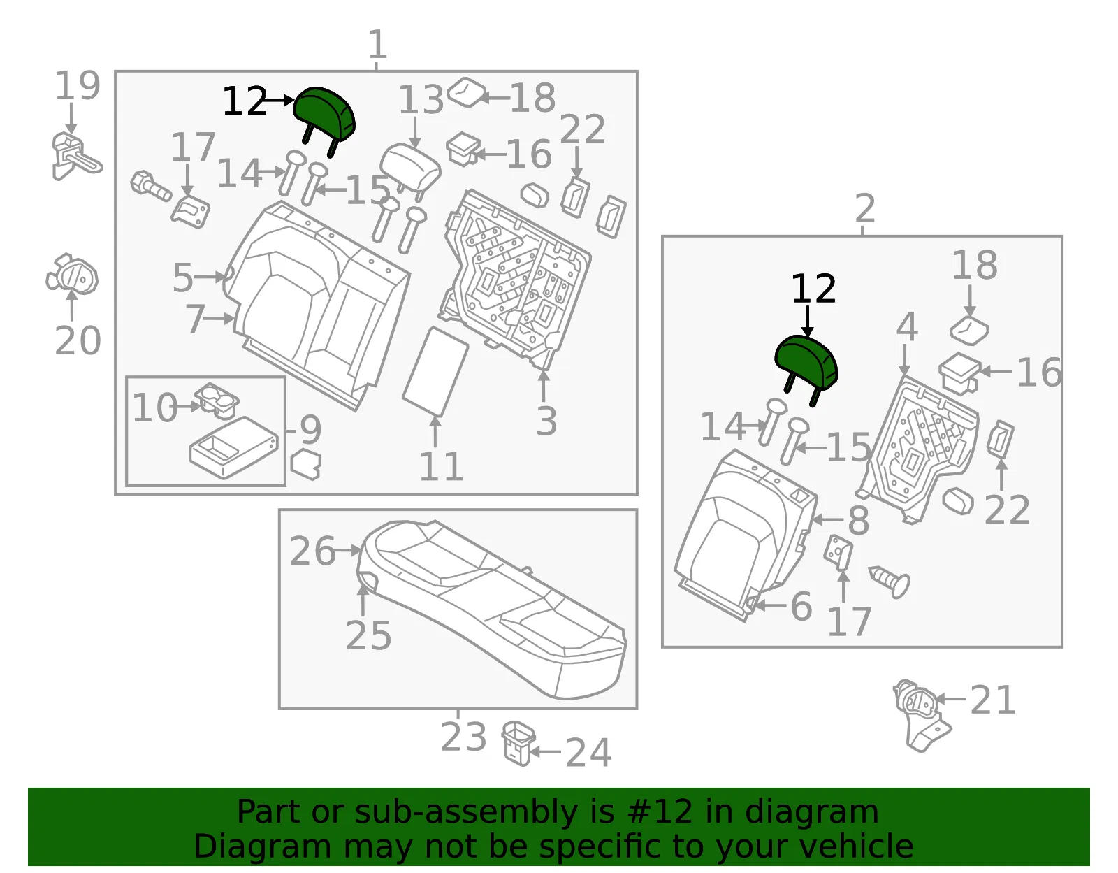Headrest, Outer - Kia (89700-3W000ATI) - view 2