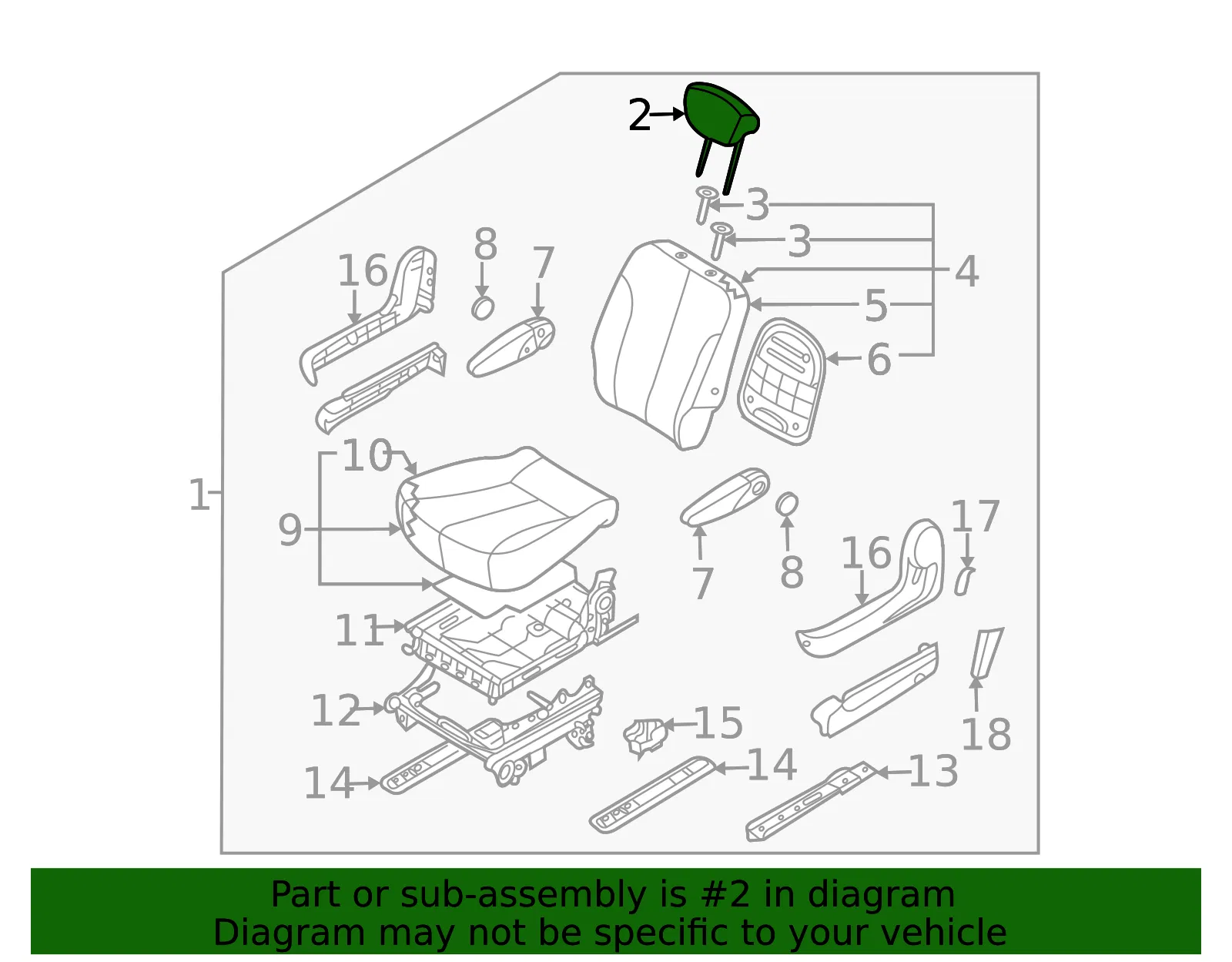 Headrest - Kia (89700-4D110KS4) - view 2