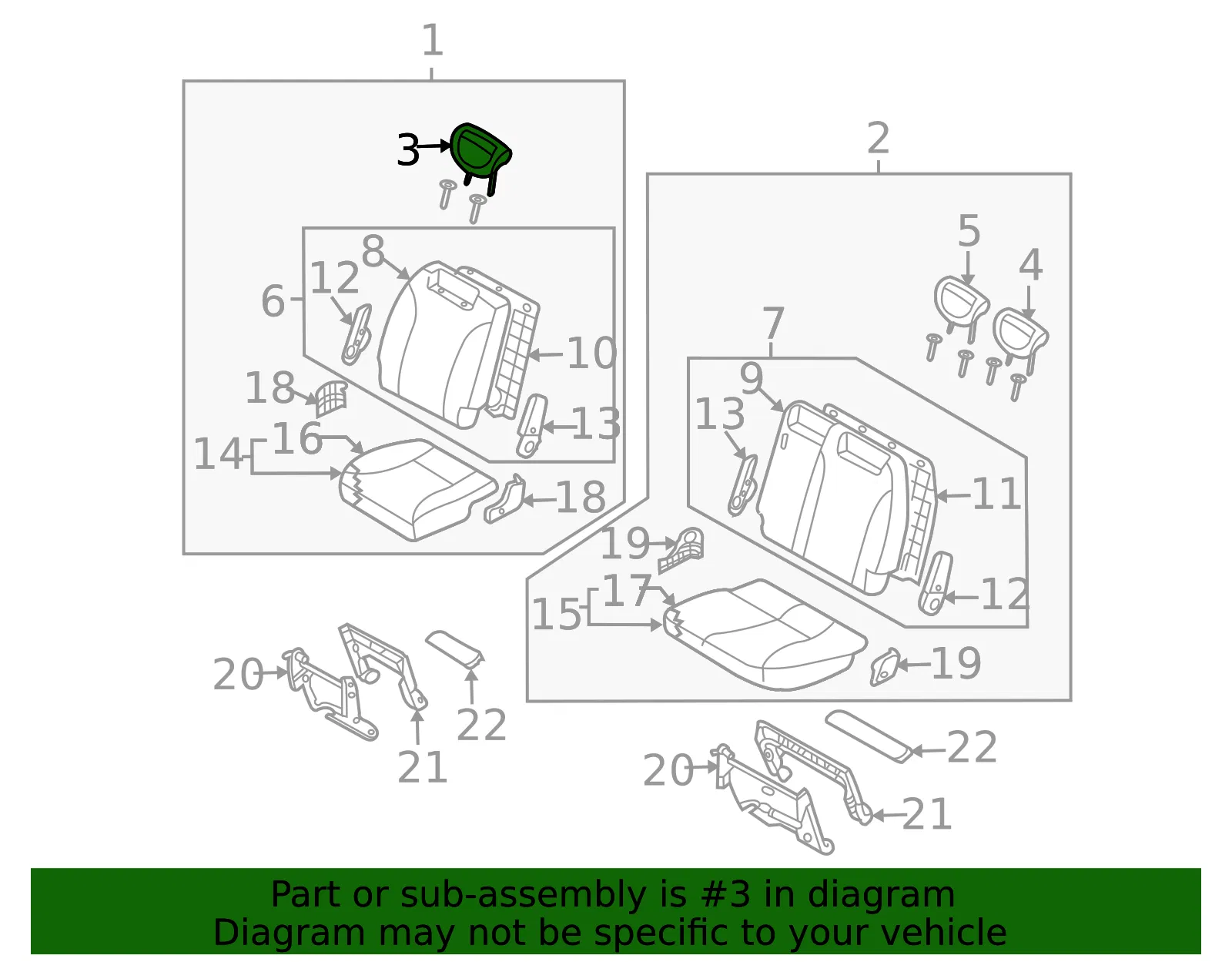 Headrest - Kia (89700-4D150CS4) - view 2
