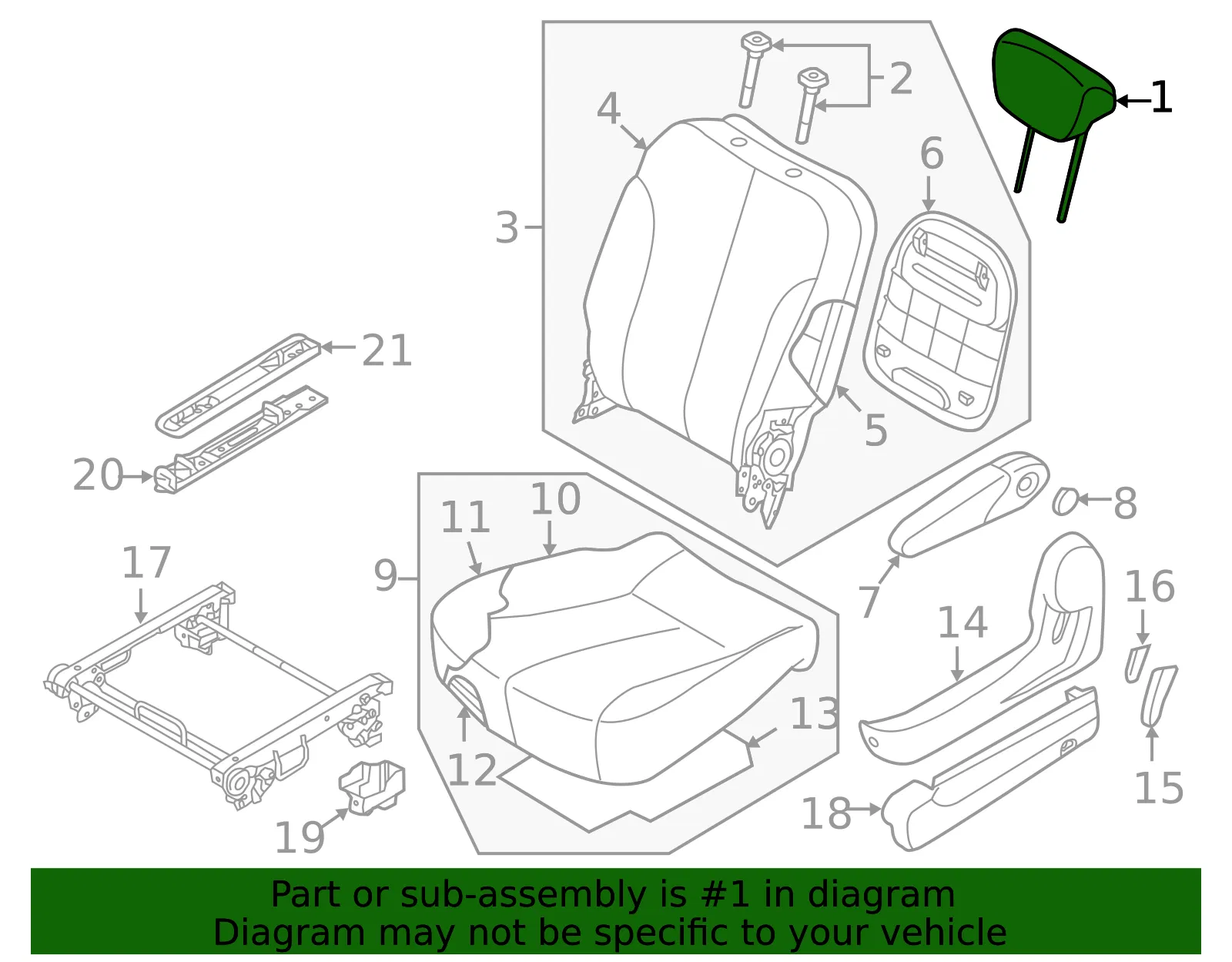 Headrest - Kia (89700-4D560KS2) - view 2