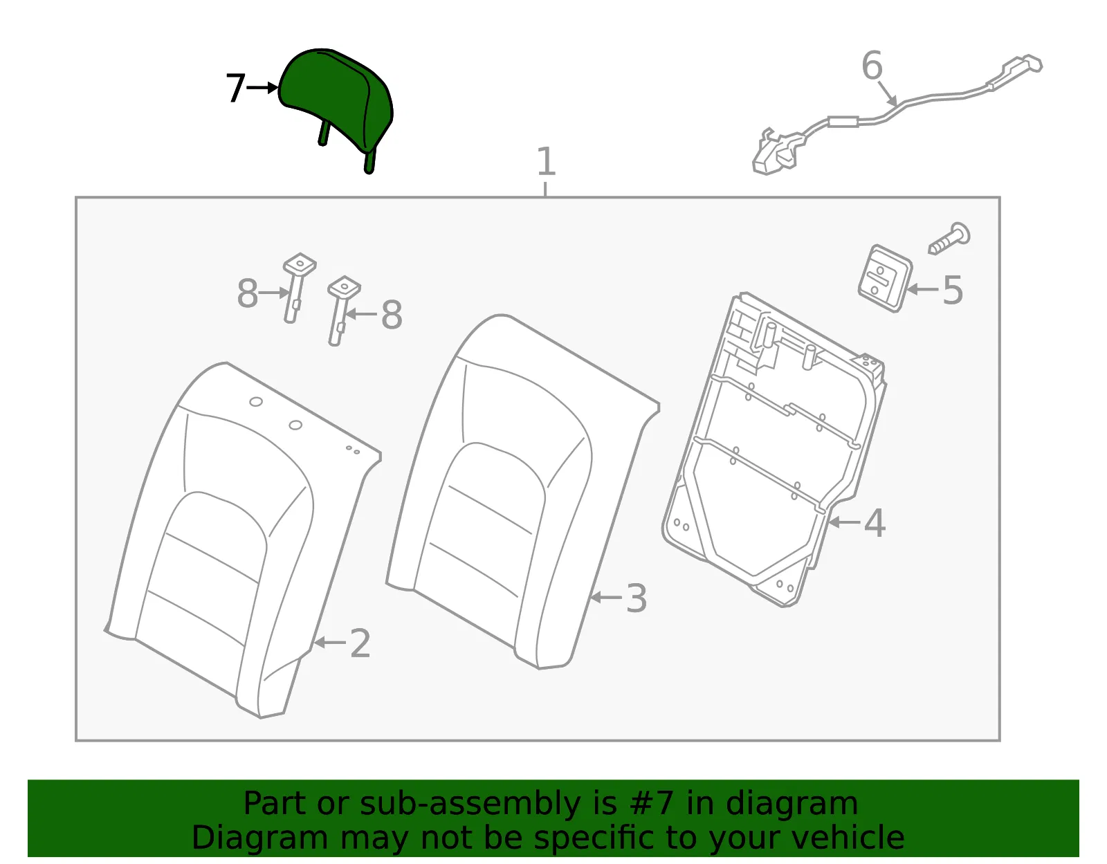 Headrest, Outer - Kia (89700-A7000K3B) - view 2