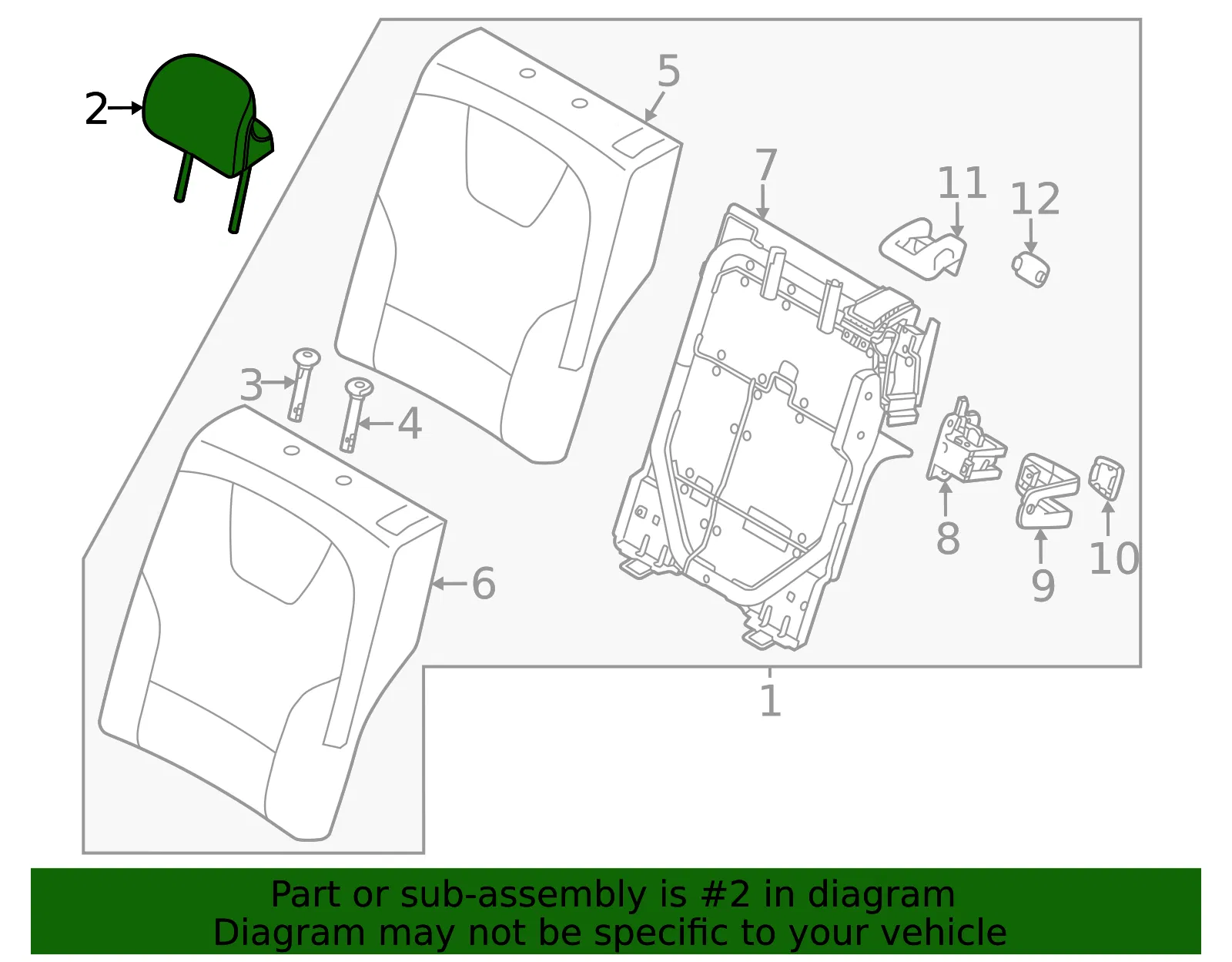 Headrest, Outer - Kia (89700-AT000A3X) - view 2