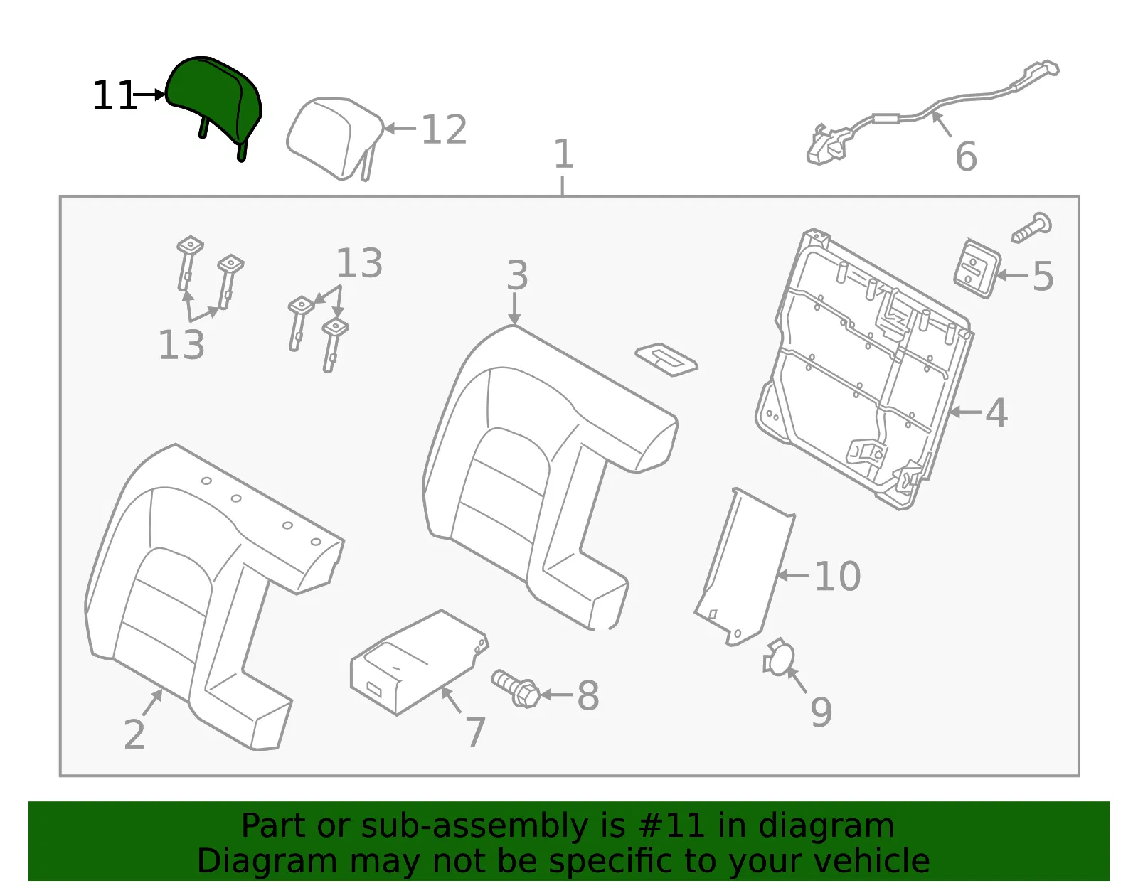 Headrest, Outer - Kia (89700-B0020KMT) - view 2