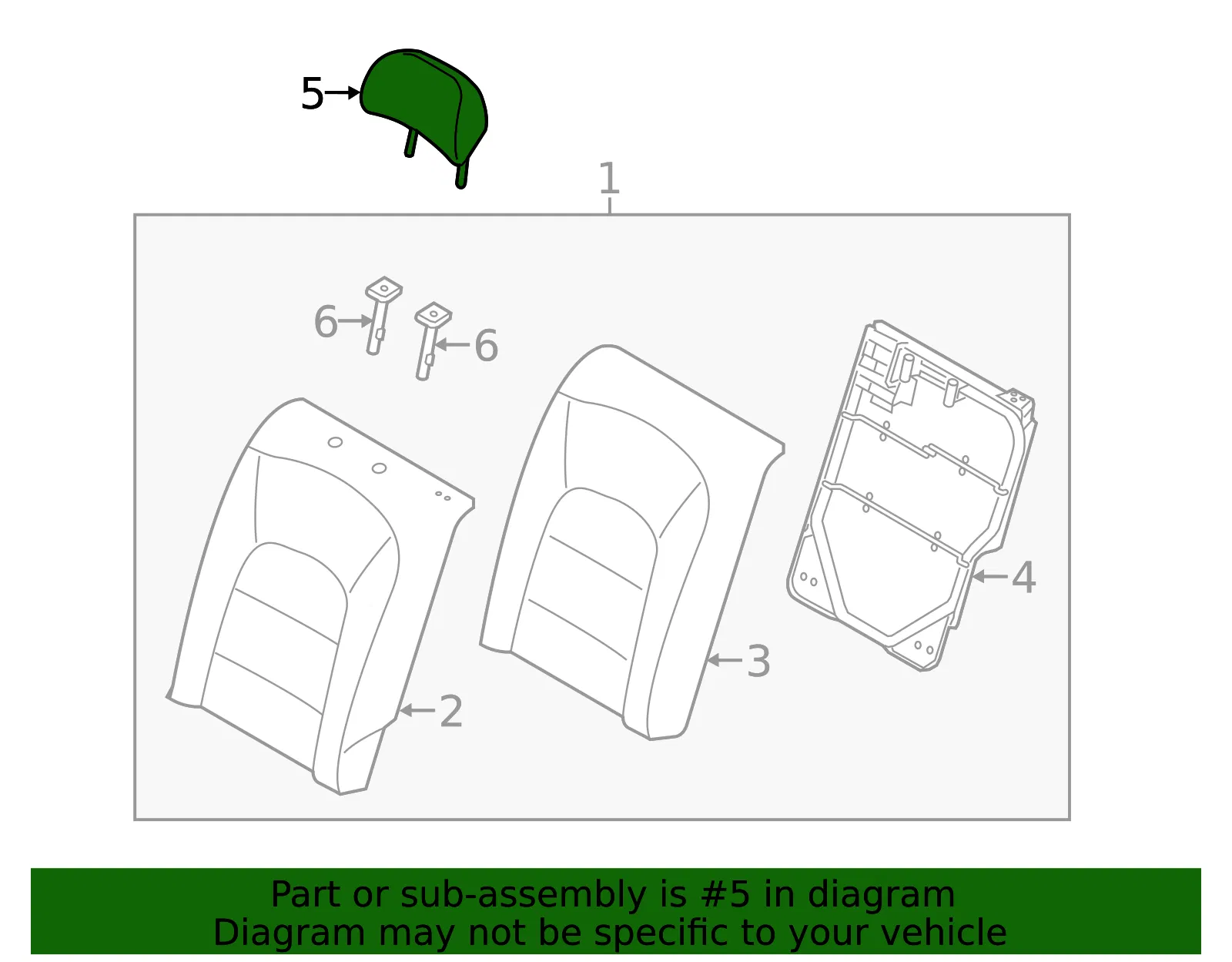 Headrest, Outer - Kia (89700-B0620KMX) - view 2