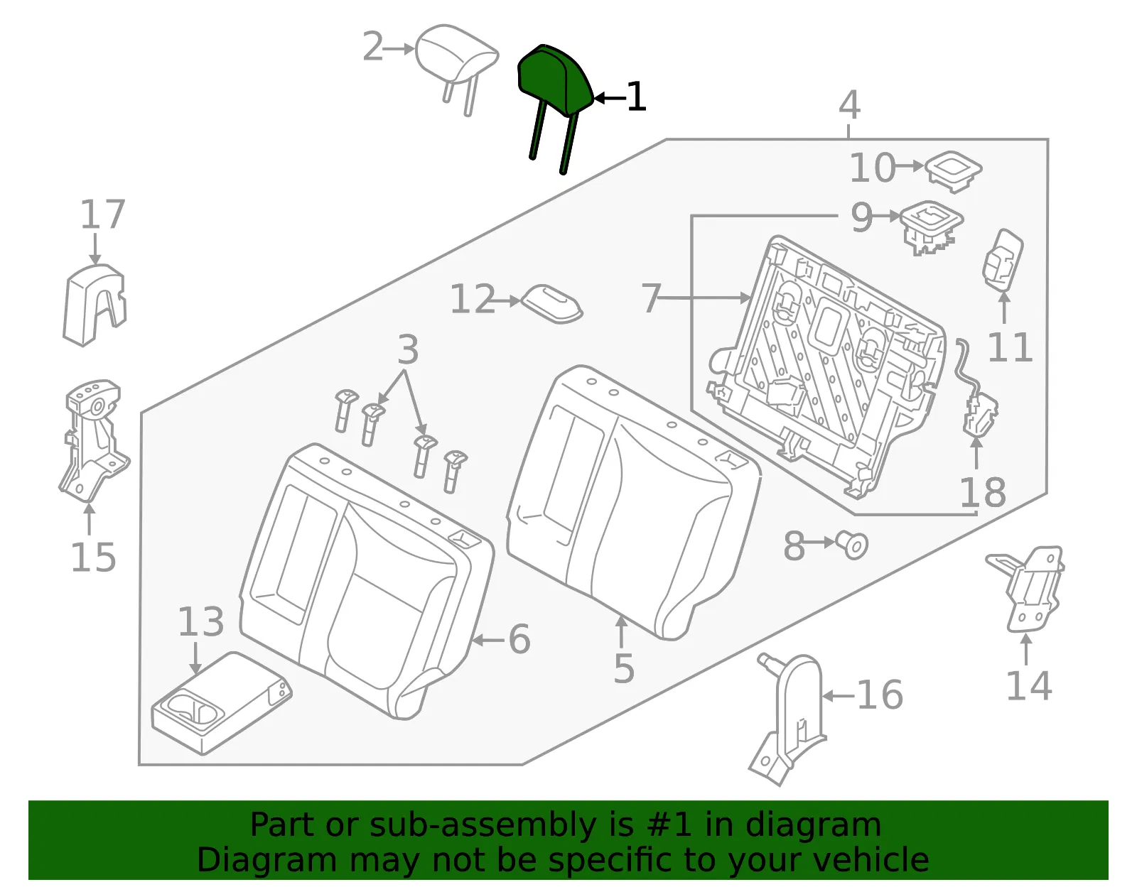 Headrest, Outer - Kia (89700-B2000KE4) - view 2