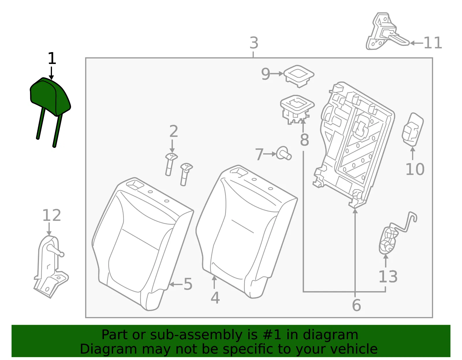 Headrest, Outer - Kia (89700-B2200KHX) - view 2