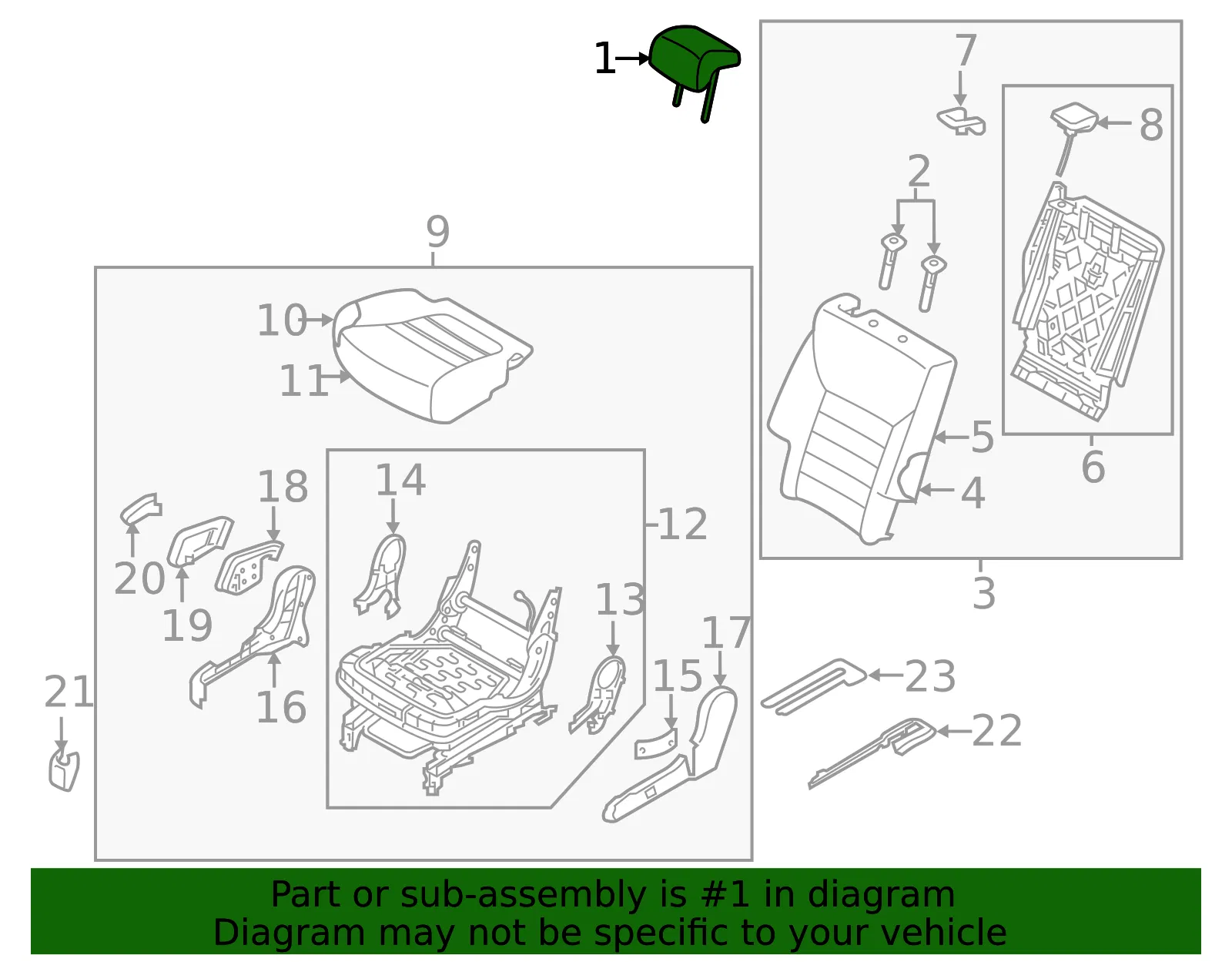 Headrest, Outer - Kia (89700-C6030C67) - view 2