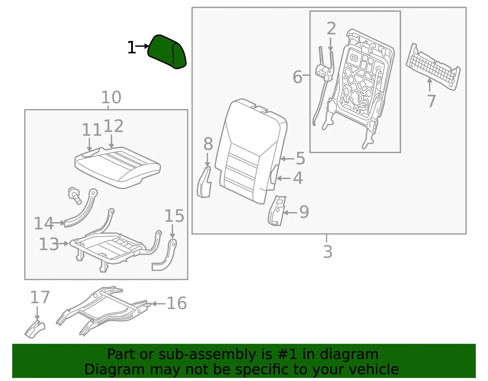 Headrest - Kia (89700-C6820CCB) - view 2